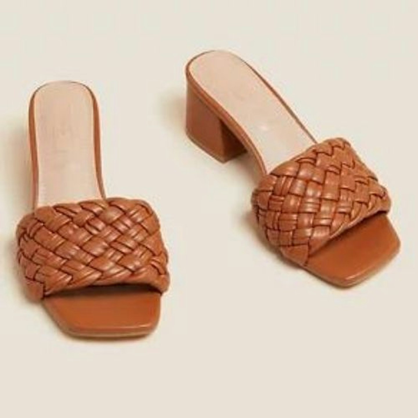 Wide Fit Woven Block Heel Mules