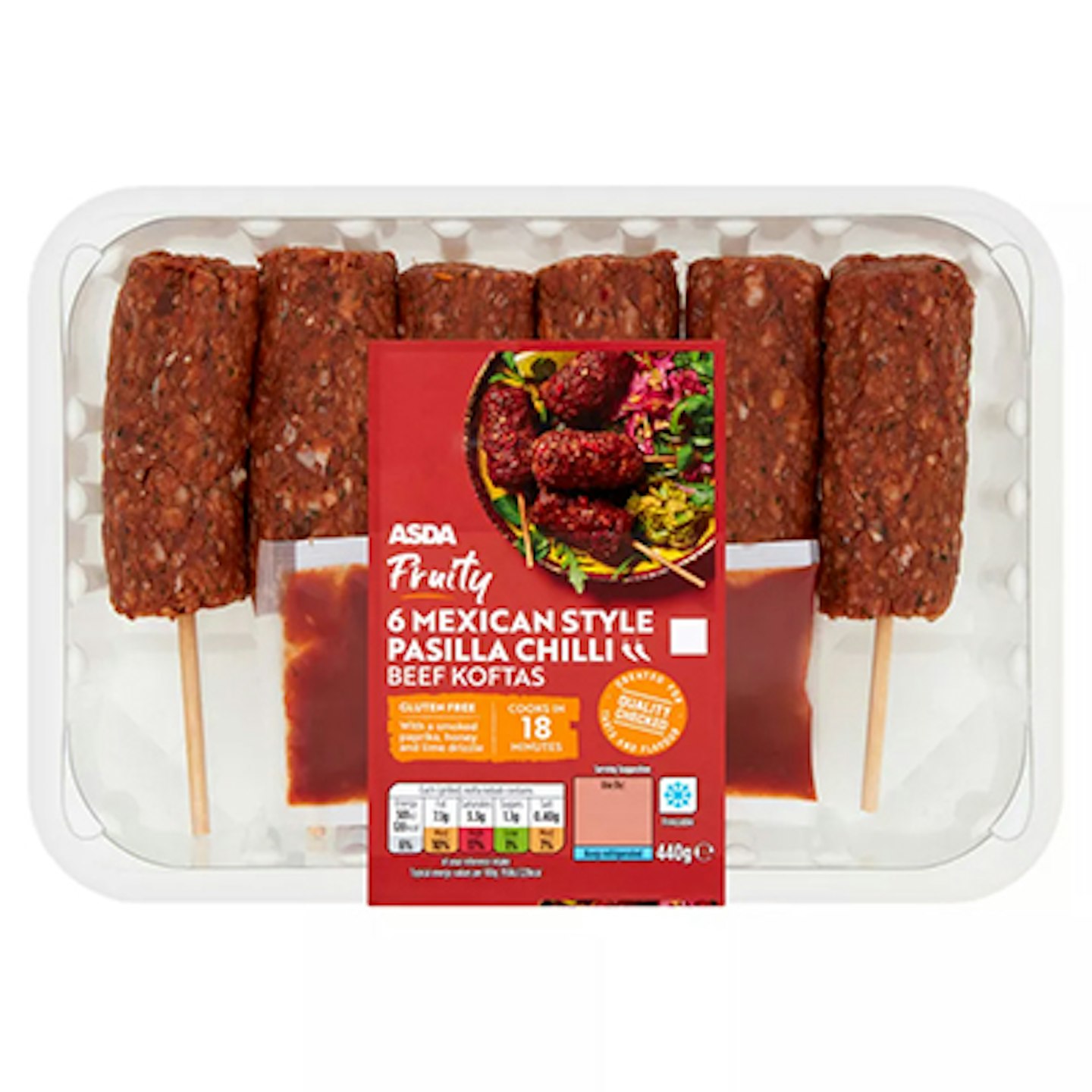 asda bbq food Fruity Mexican Style Pasilla Chilli Beef Koftas