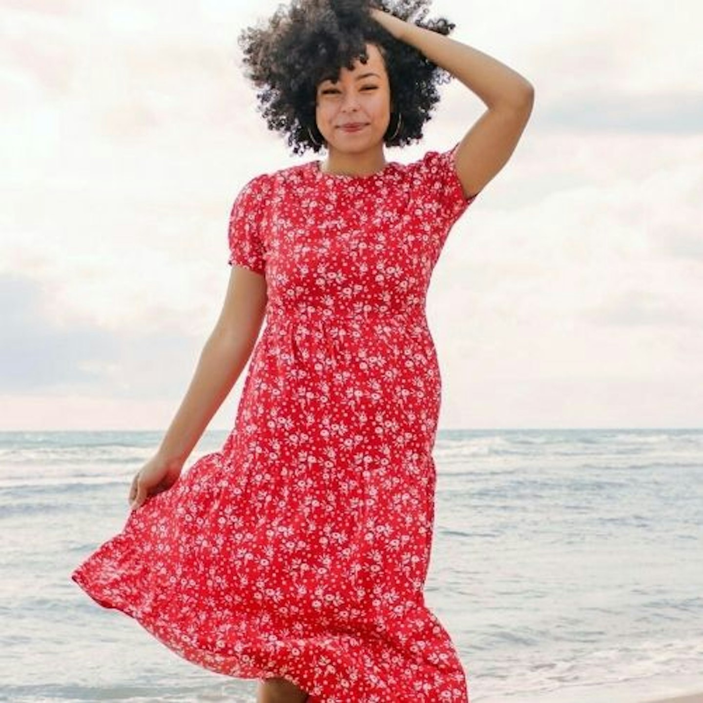 Polly Tiered Dress - Red, Star Meadow