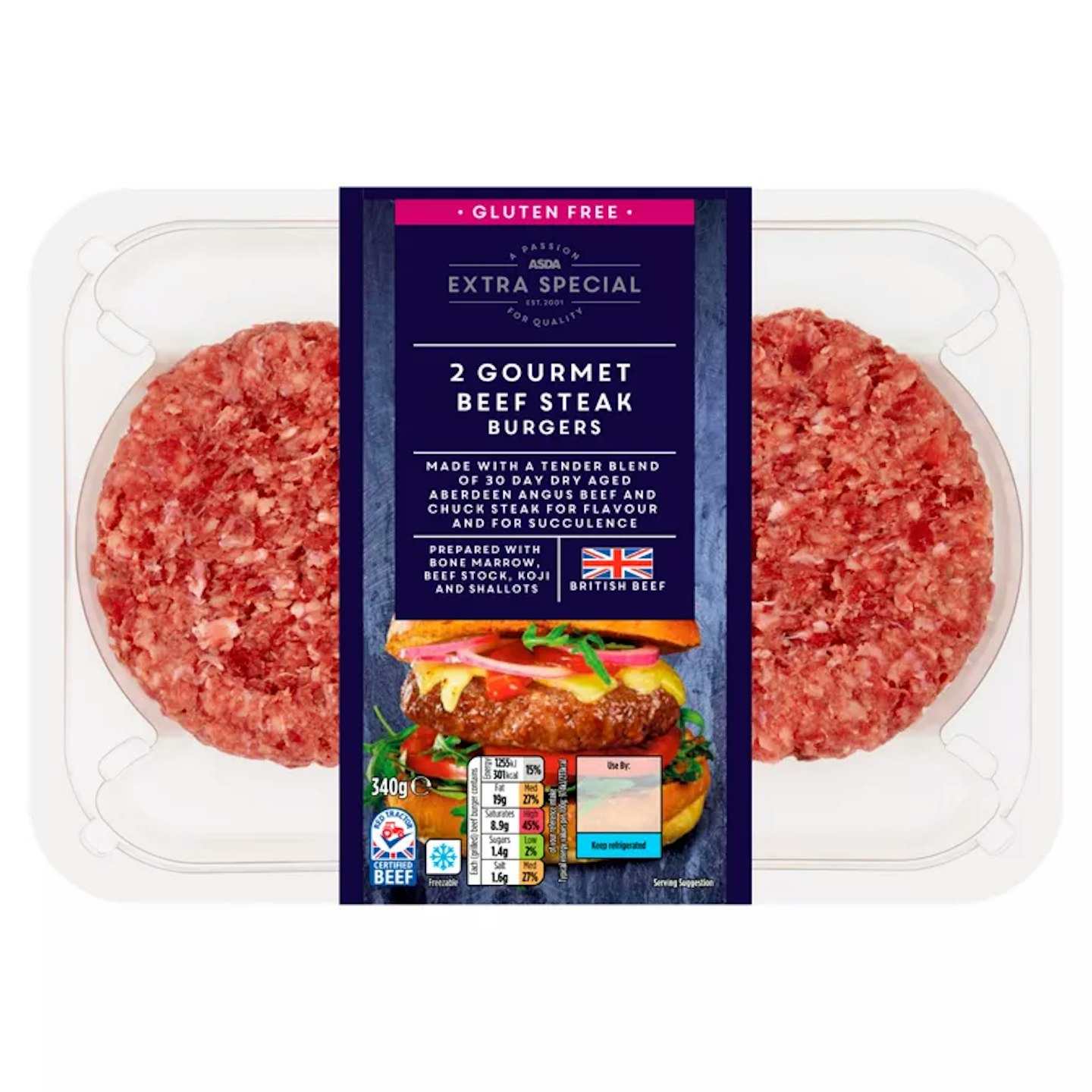 ASDA Extra Special 2 Gourmet Beef Steak Burgers