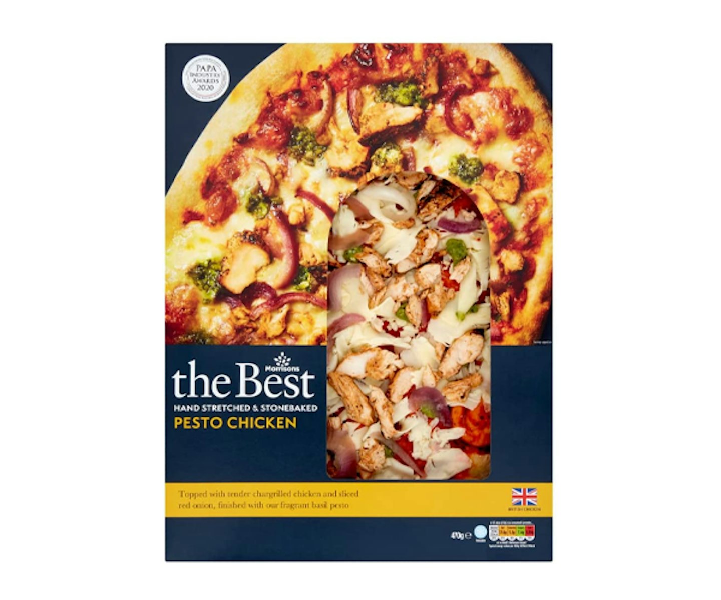 Morrisons The Best Hand Stretched & Stonebaked Pesto Chicken Pizza