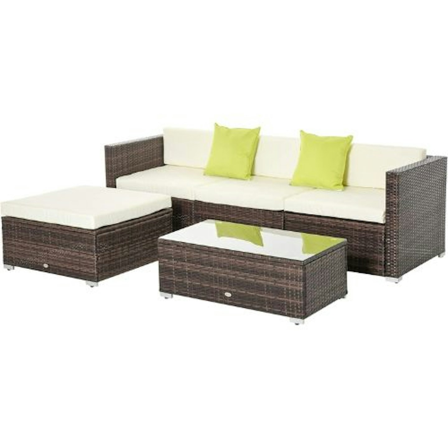 Outsunny 5 Pieces Outdoor PE Rattan Patio Furniture Set - garden furniture