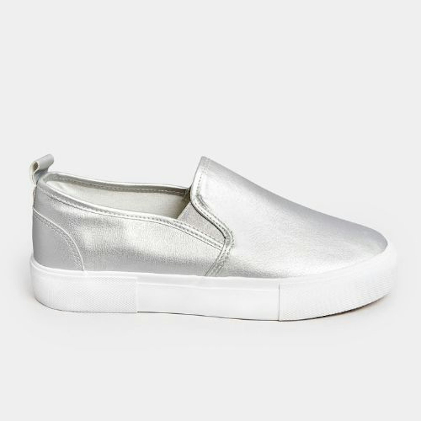 Yours Clothing Silver Slip-On Trainers (Wide)