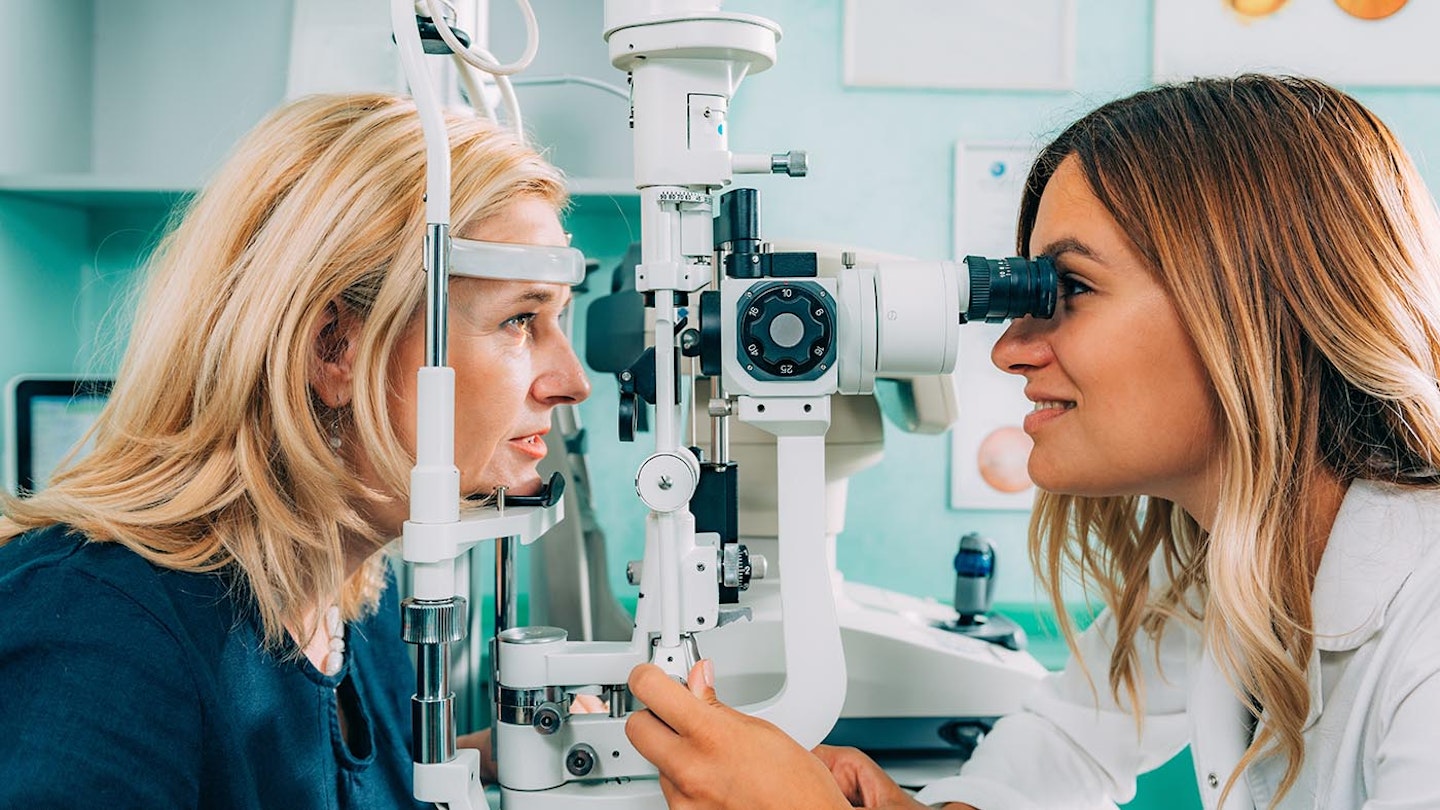 woman having an eye test