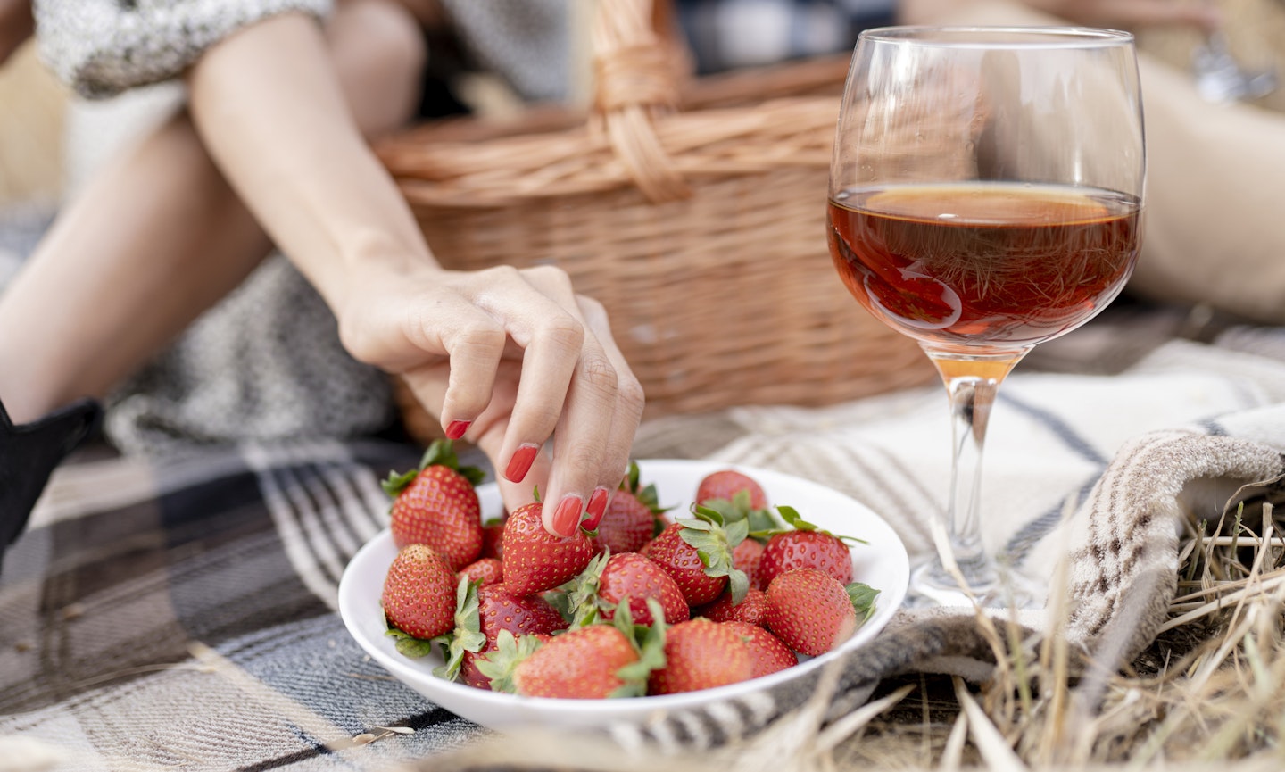 strawberry picnic spread