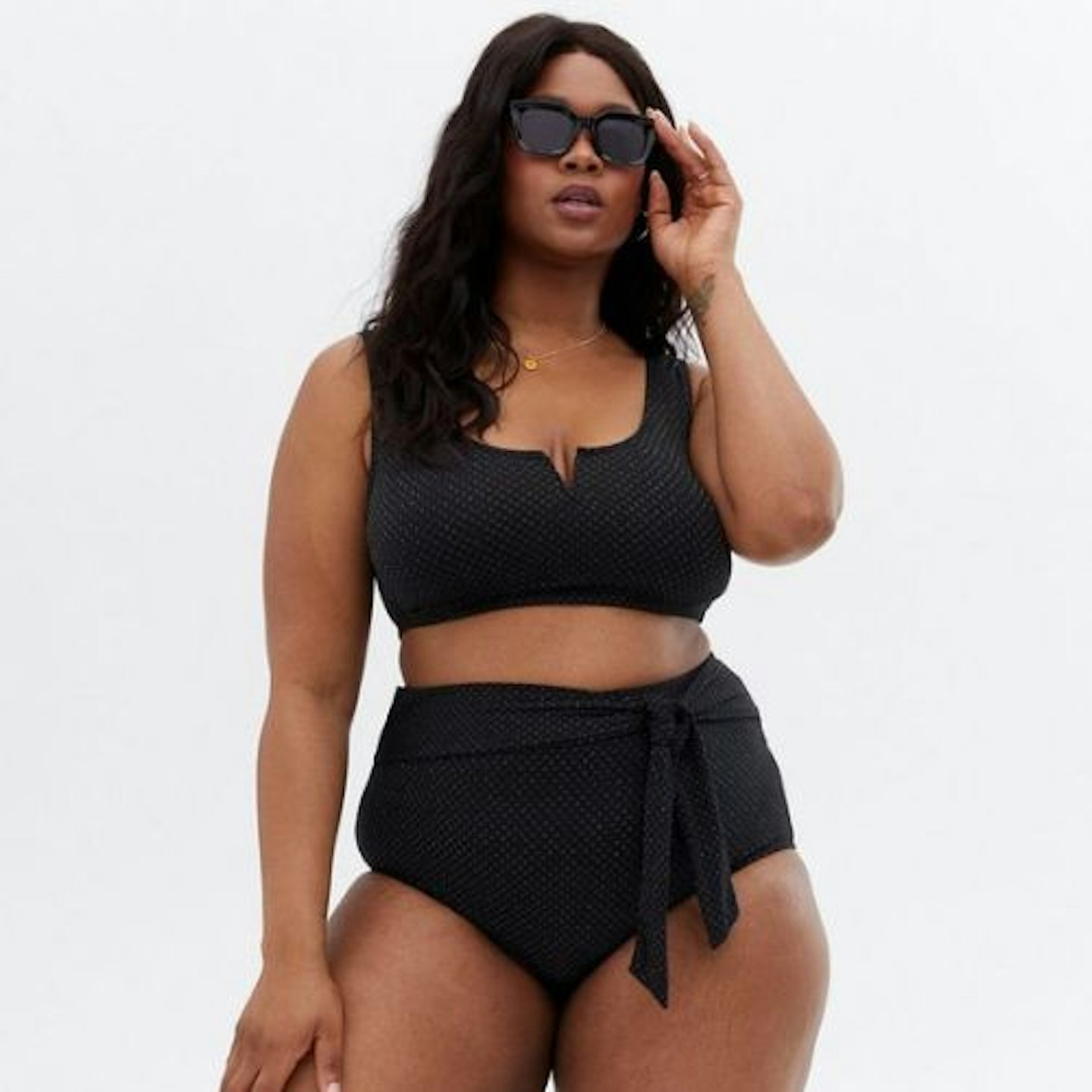 Curves Black Glitter Bikini