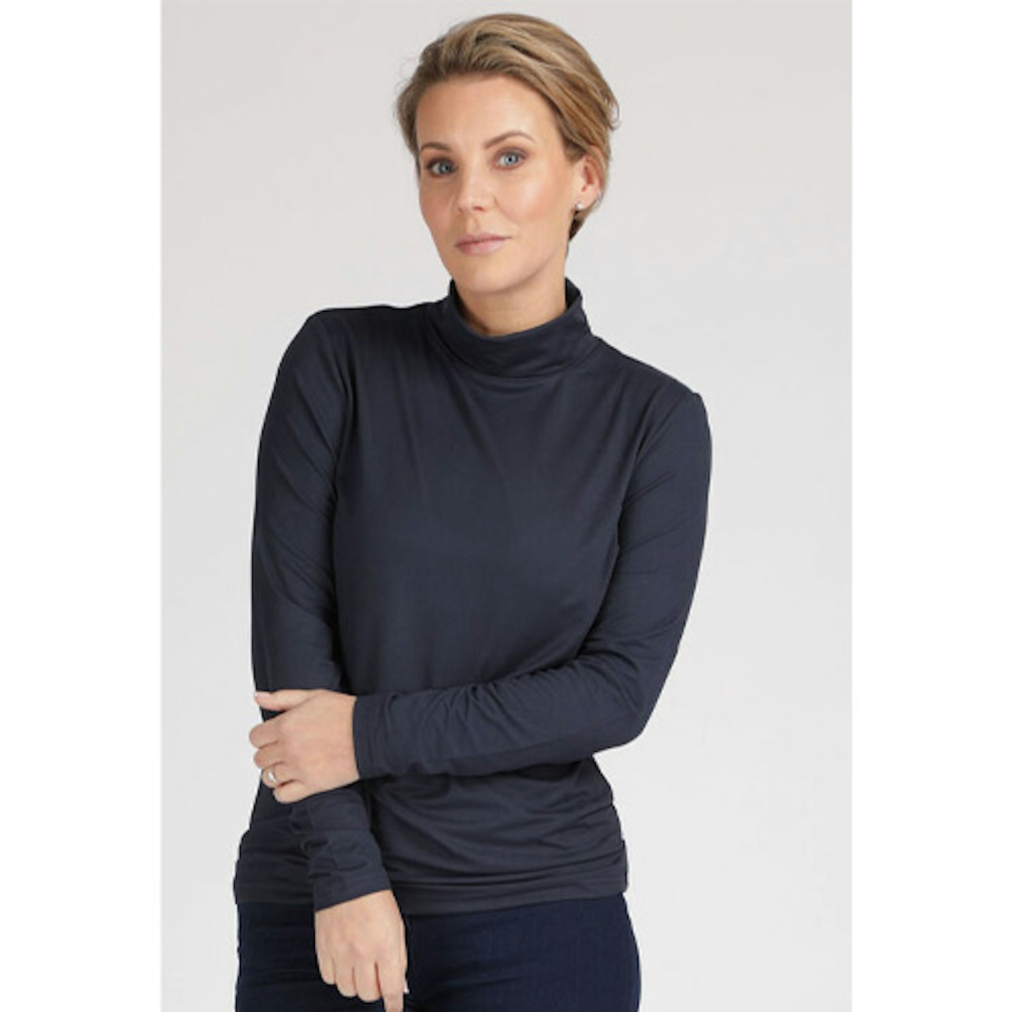 Long Sleeve Roll Neck Jersey Top