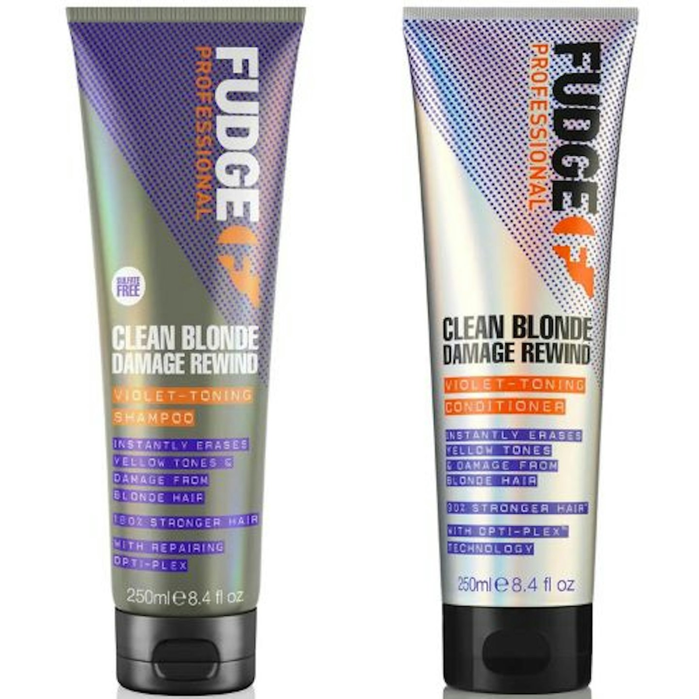 Fudge Professional Clean Blonde Damage Rewind Violet-Toning Shampoo and Conditioner