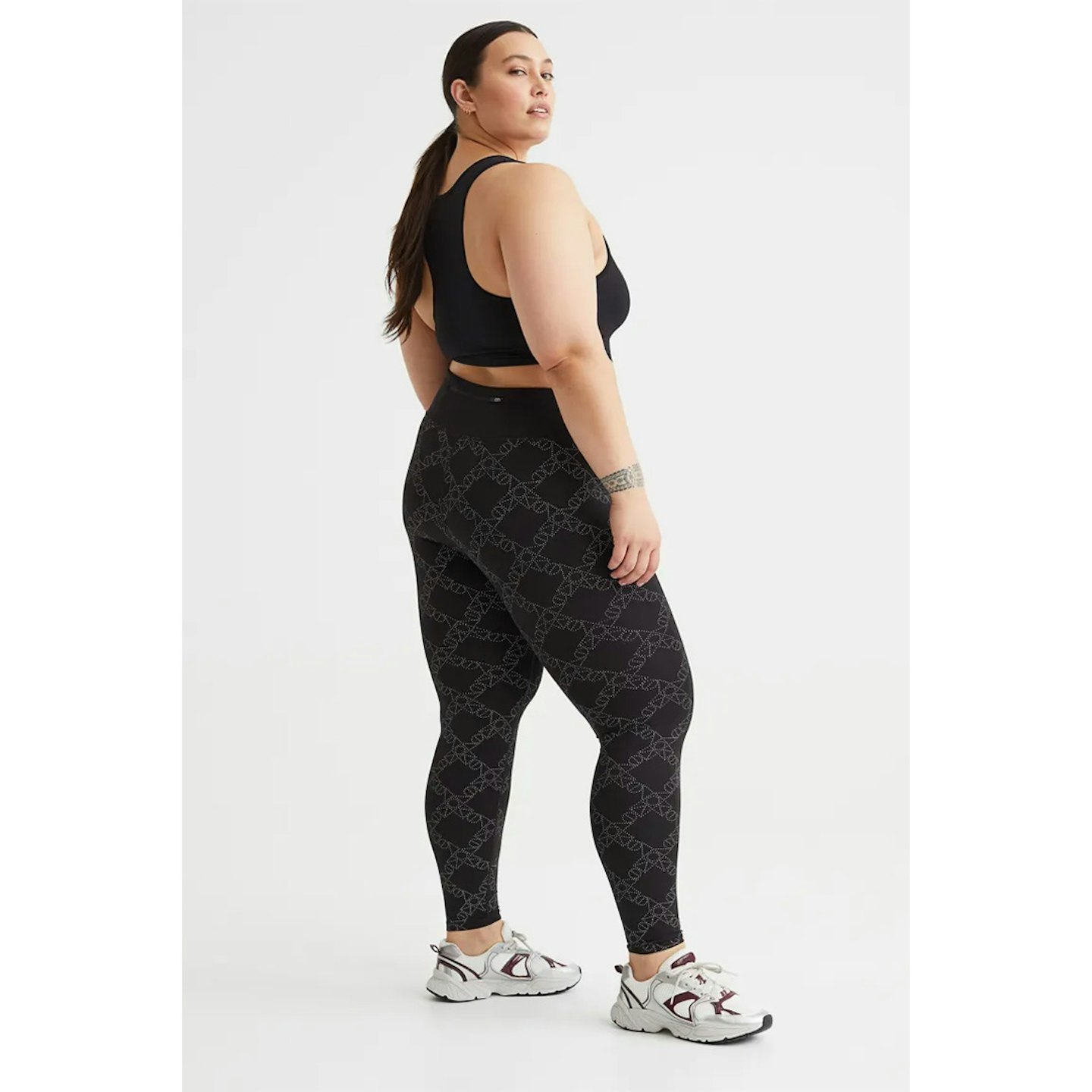 H&M+ Monogram-print running tights