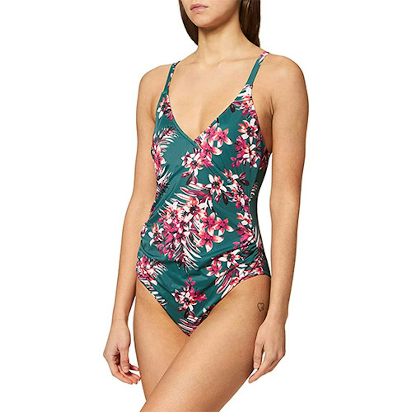 Iris & Lilly Women's Plunge Tummy Control Shaping Swimsuit