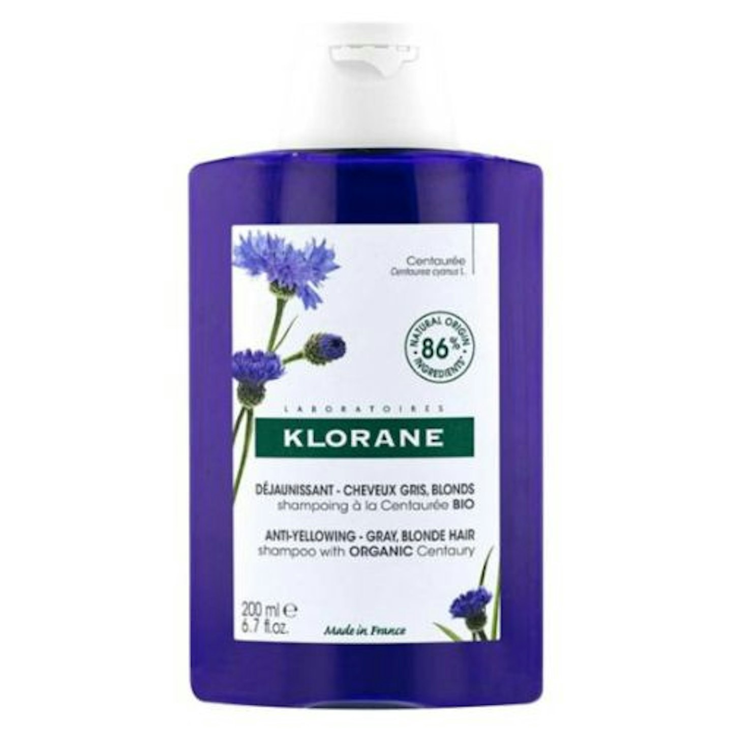 Klorane Anti-yellowing Shampoo with Organic Centaury for White and Grey Hair