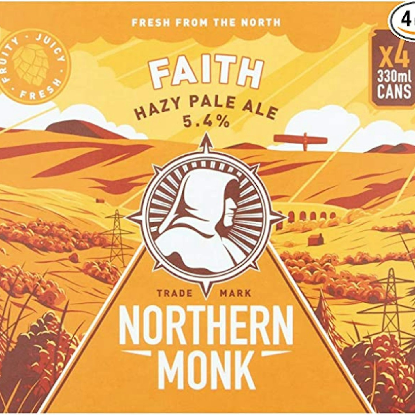 Northern Monk Faith Hazy Pale Ale, 4 x 330ml