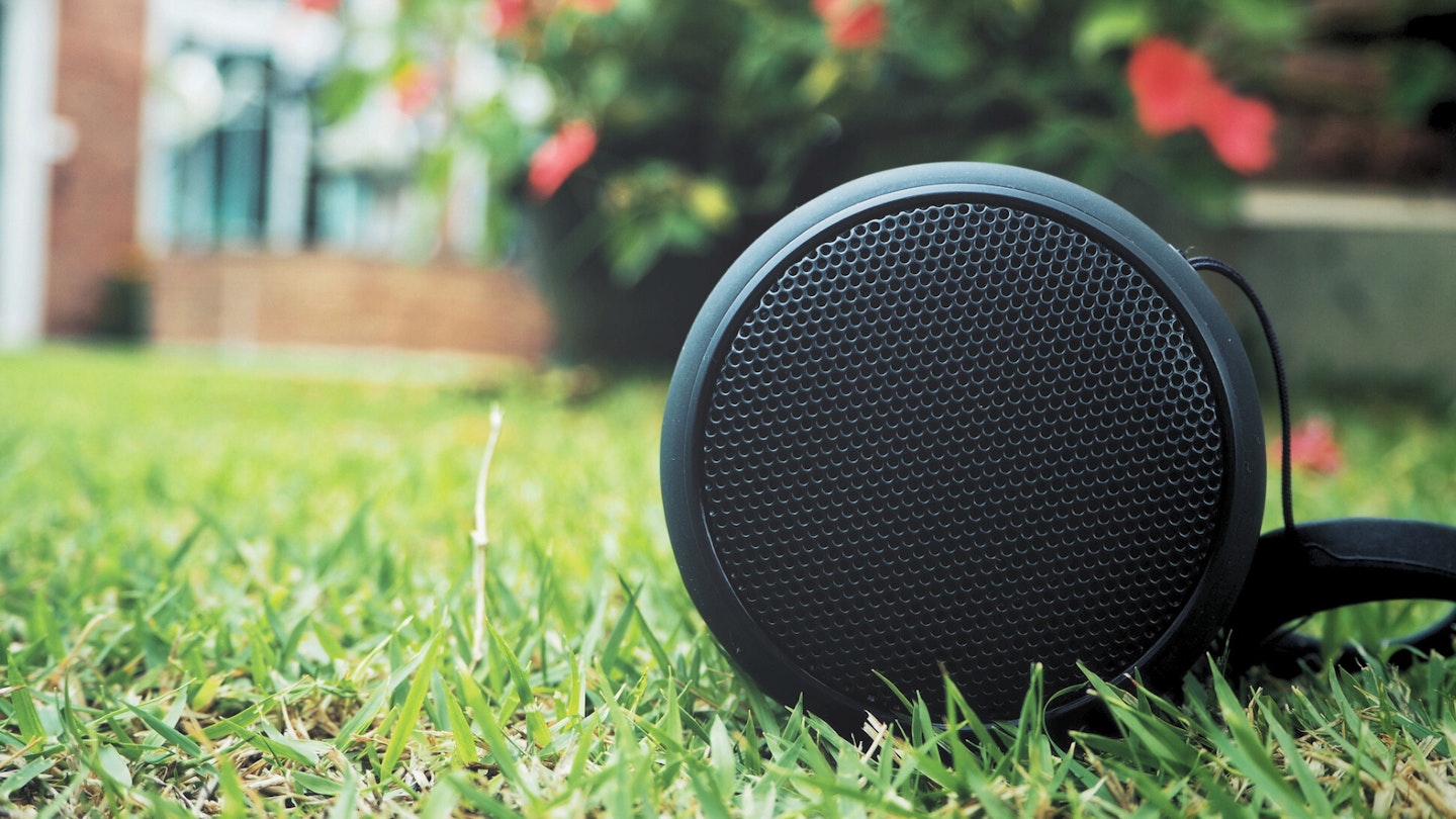 one of the best garden speakers on a lawn