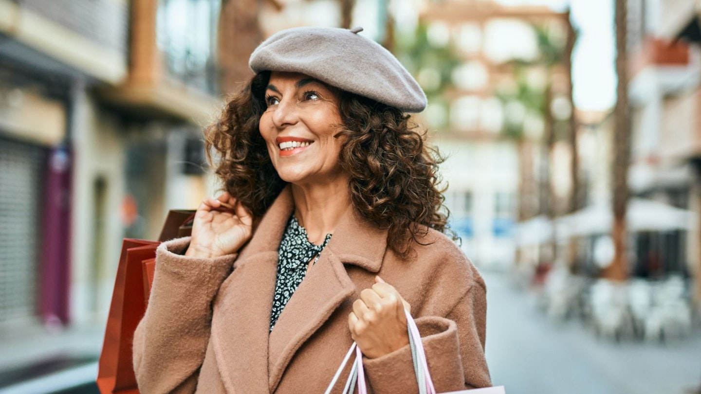 Woman wearing cream beret