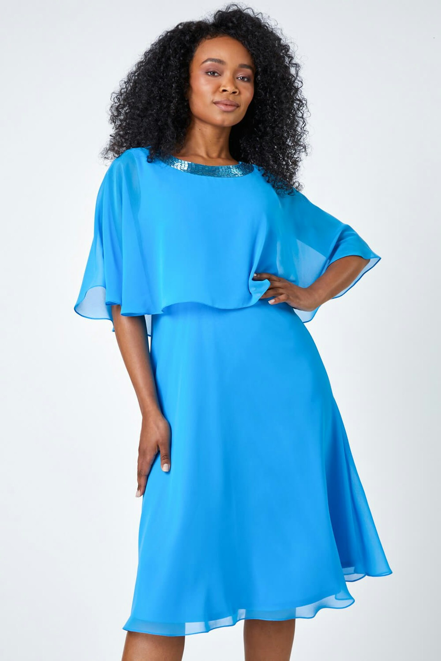 Roman Petite Sequin Trim Dress