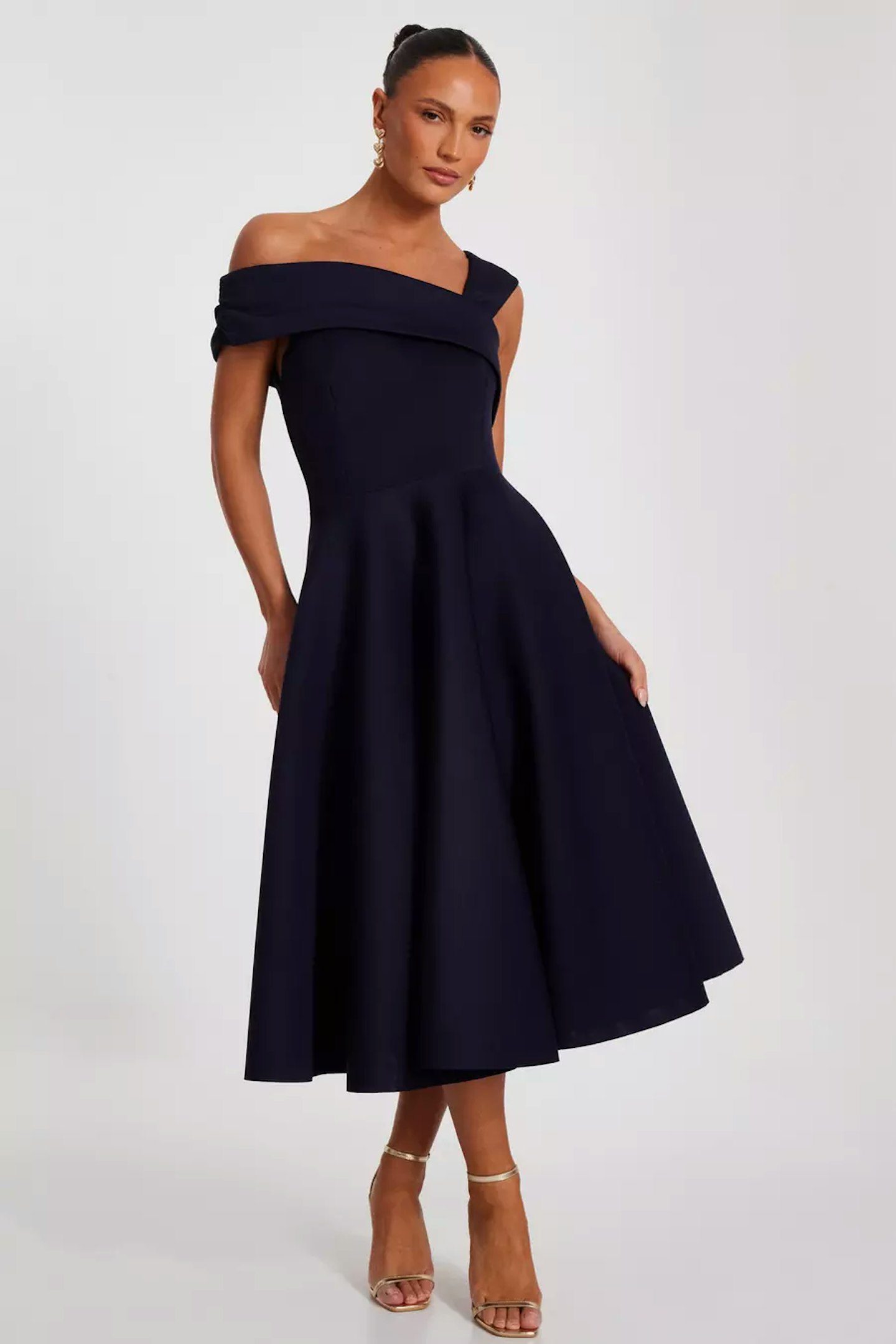 Quiz Asymmetric Skater Dress
