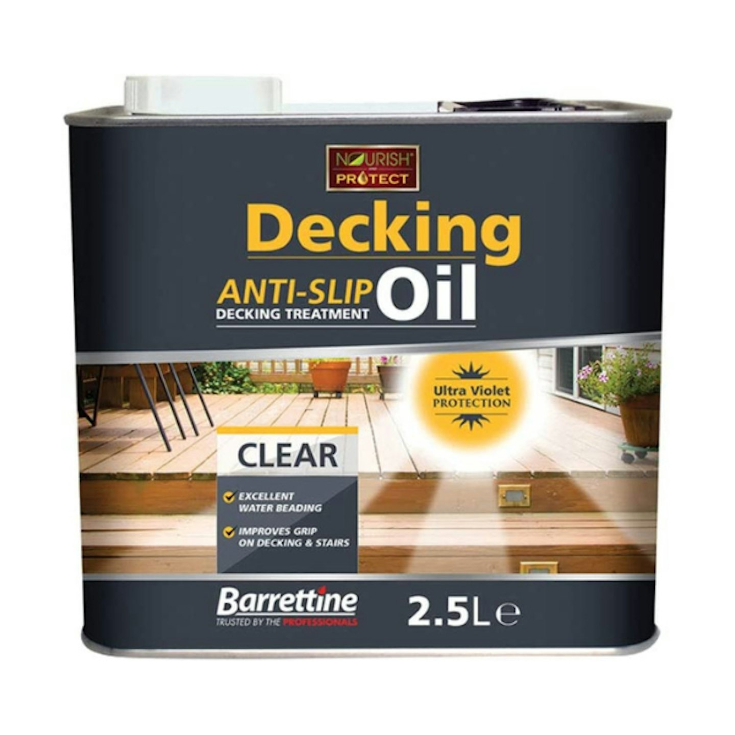 Barrettine Anti Slip Decking Oil - Clear - 2.5L