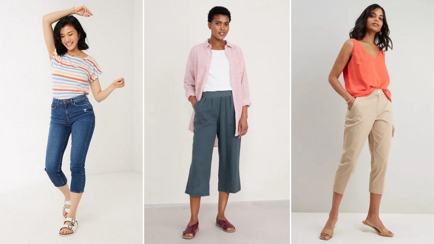 Denim Cropped Culottes, M&S Collection