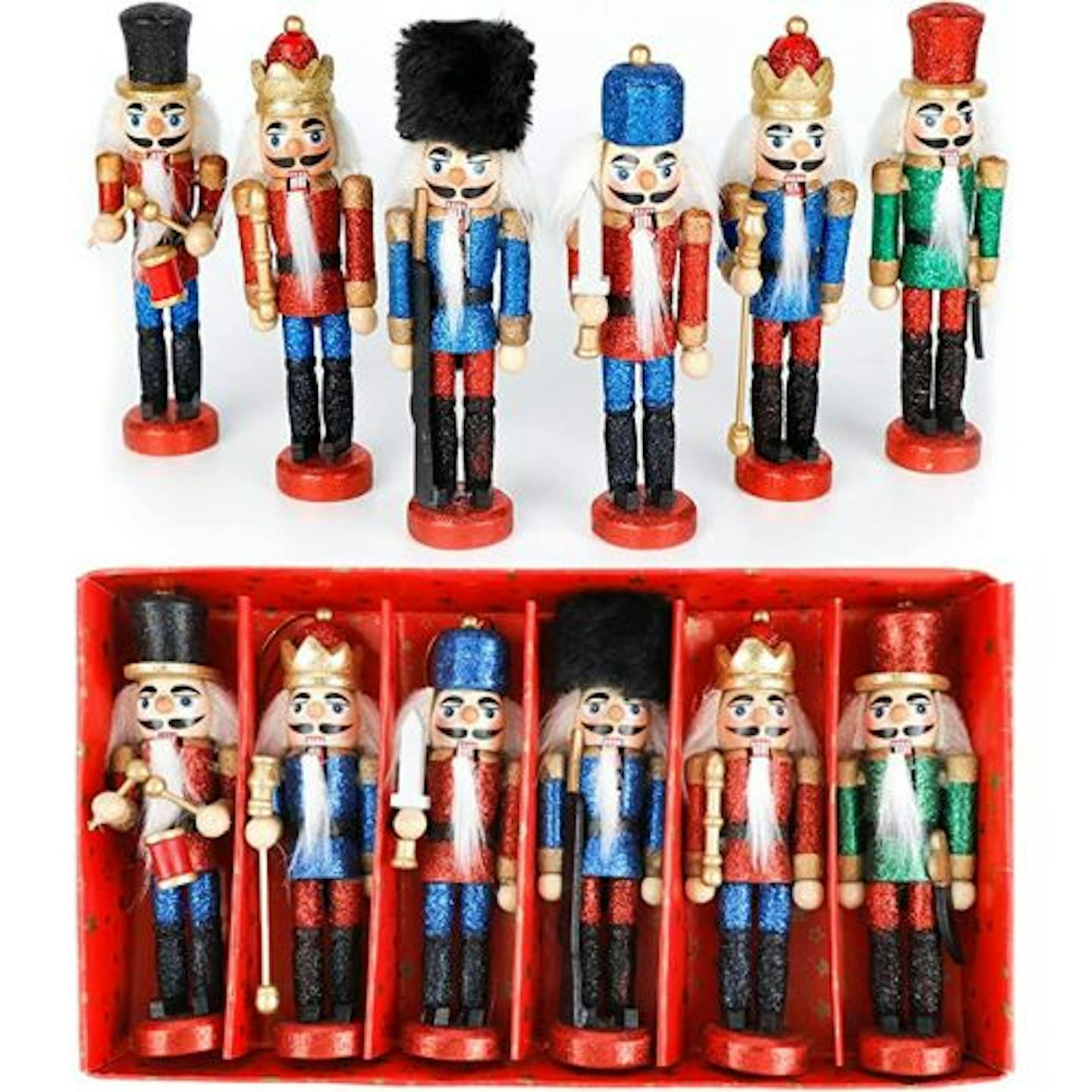 Glittery Nutcracker Soldiers Ornaments