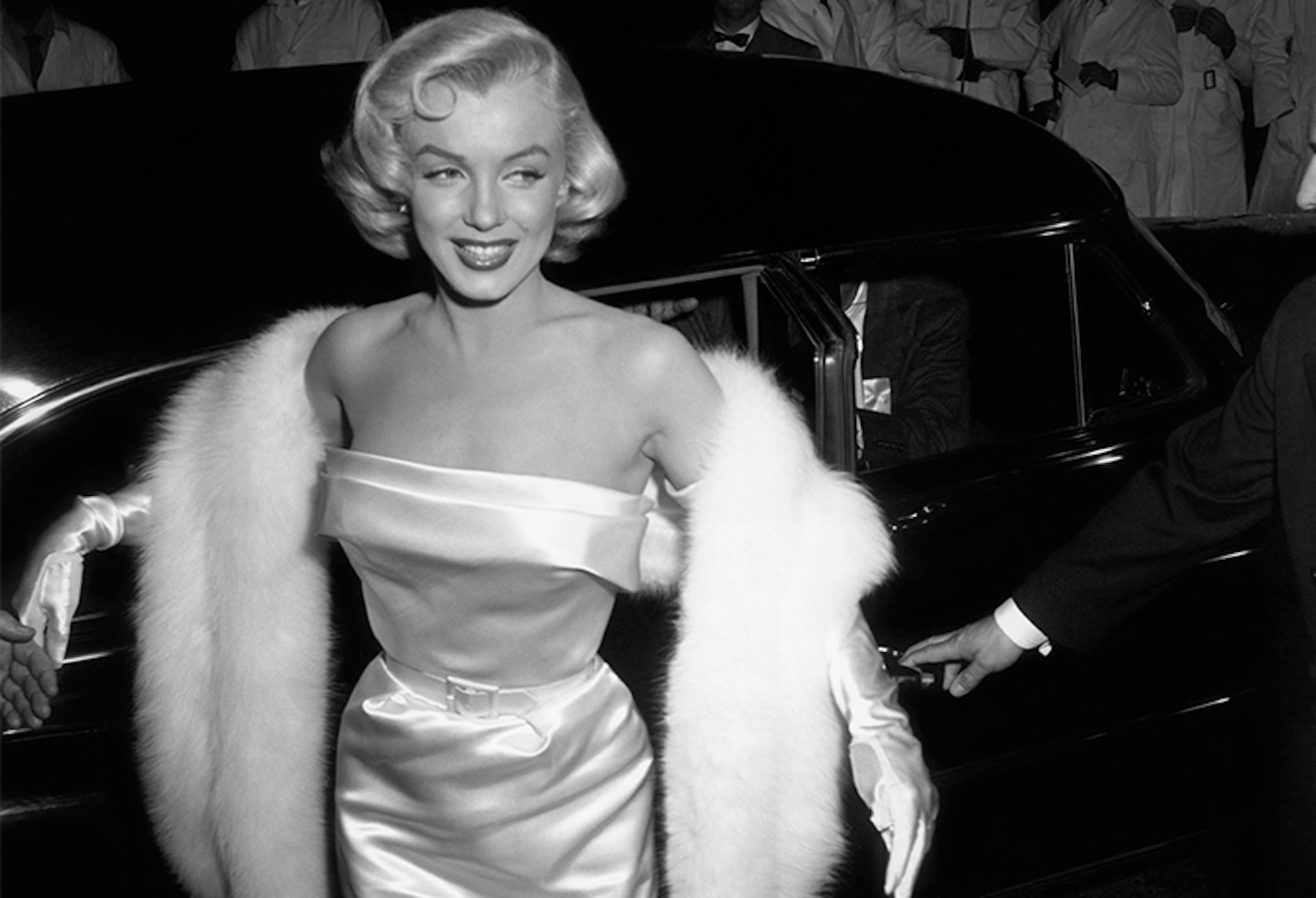 Marilyn Monroe Hollywood actress stepping out of a car