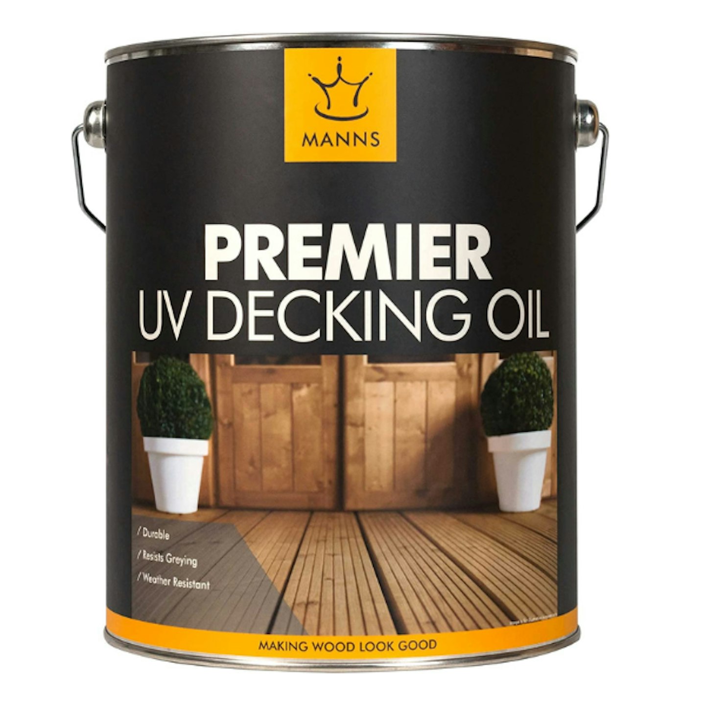 Manns Premier UV Decking Oil - 5L Clear - A Multi-Purpose Decking Oil