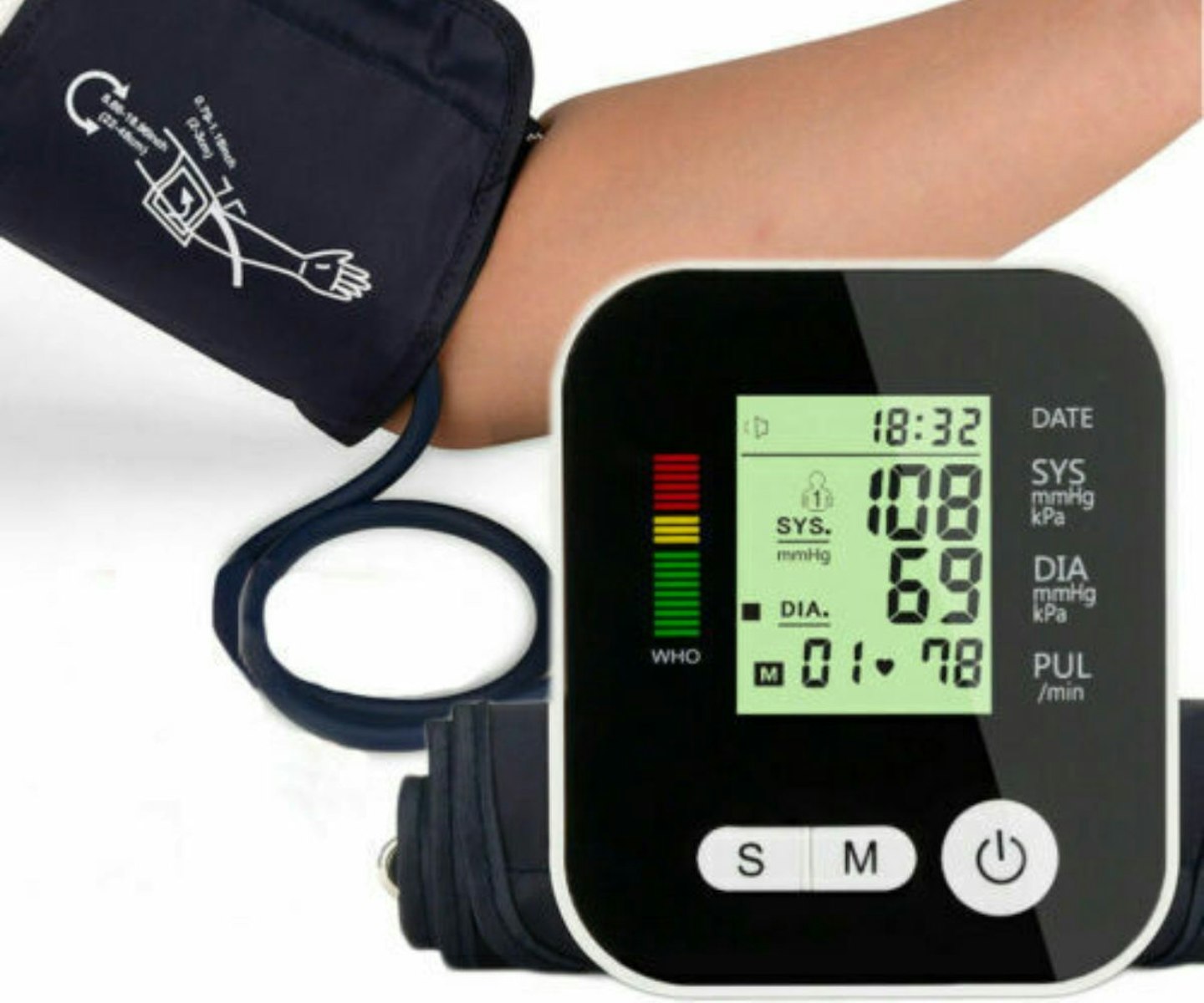 Digital Blood Pressure Meter BP Monitor Automatic Cuff UK