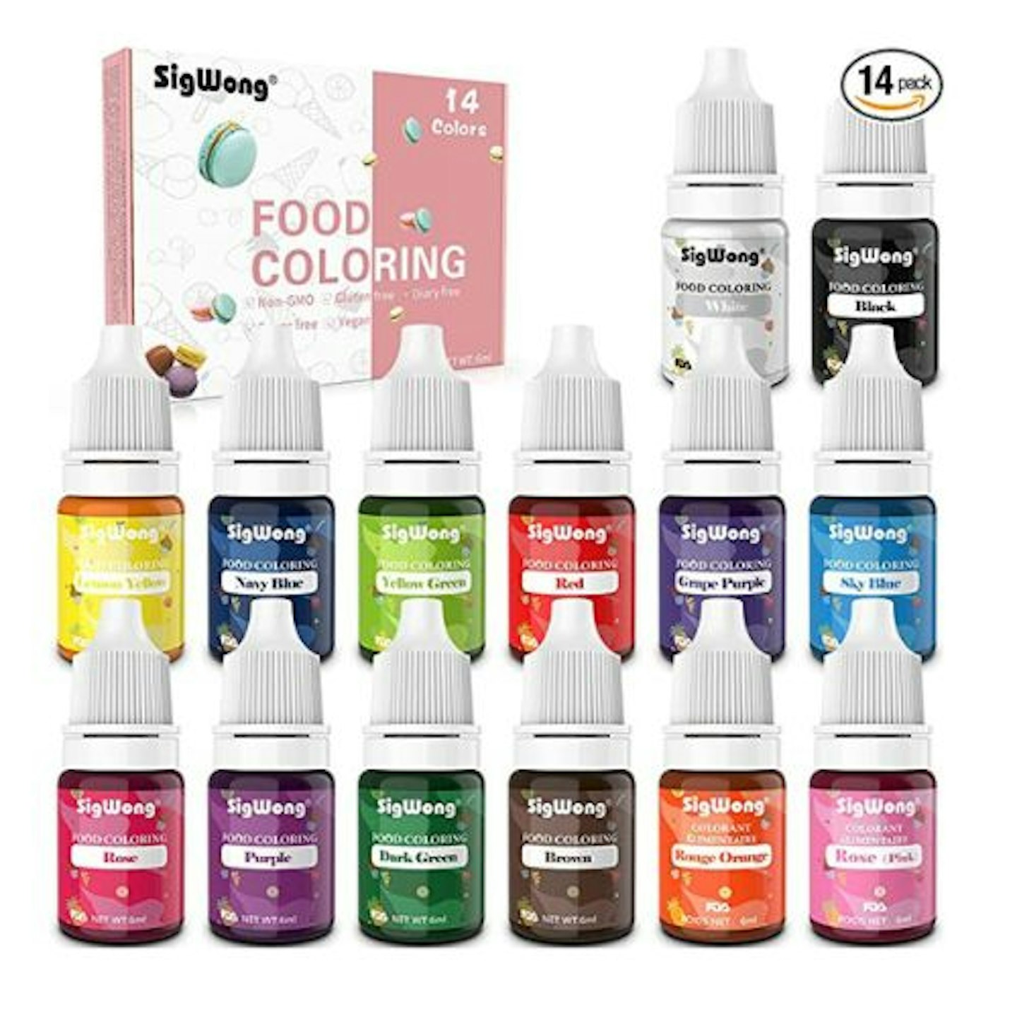 14 Colour Concentrated Liquid Food Colouring Set