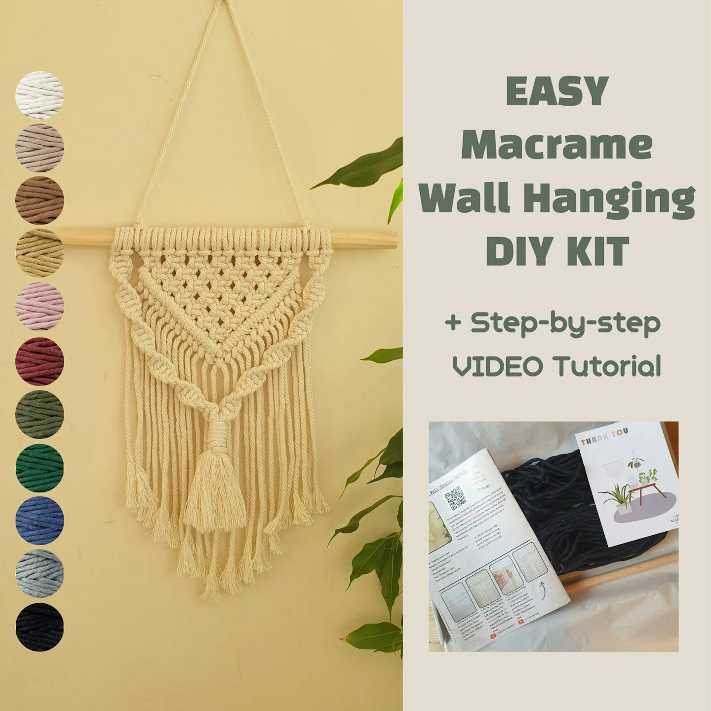 Easy macrame wall hanging kit