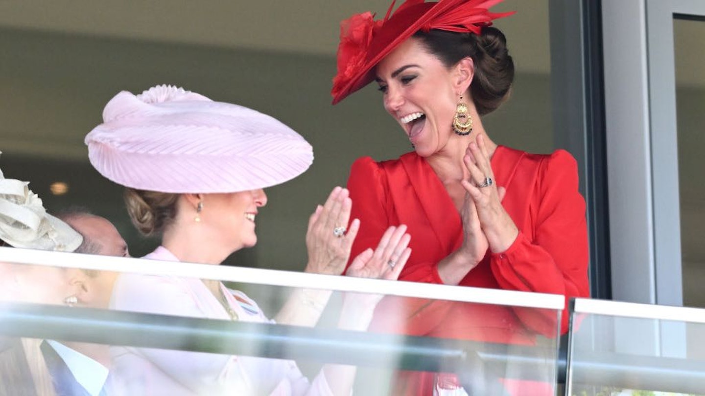 Sophie, Duchess of Edinburgh and Catherine, Princess of Wales, laughing together at Royal Ascot