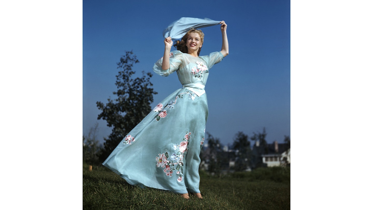 Marilyn Monroe blue floral dress