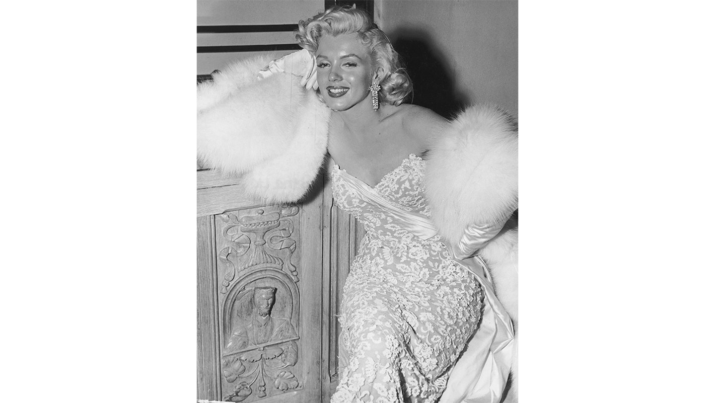 Marilyn monroe ball gown fur stole
