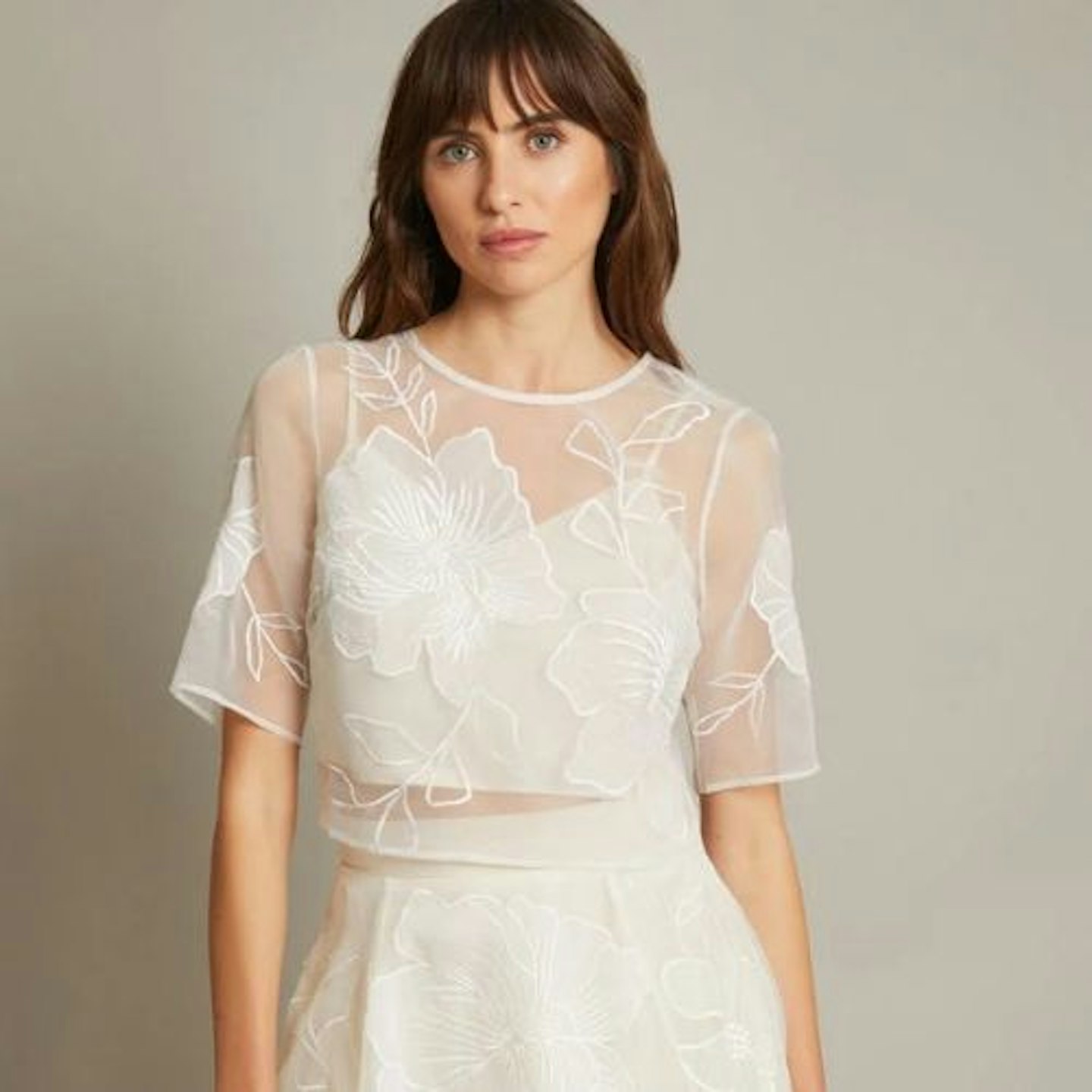 Rosie Lace Floral Bridal Top Ivory