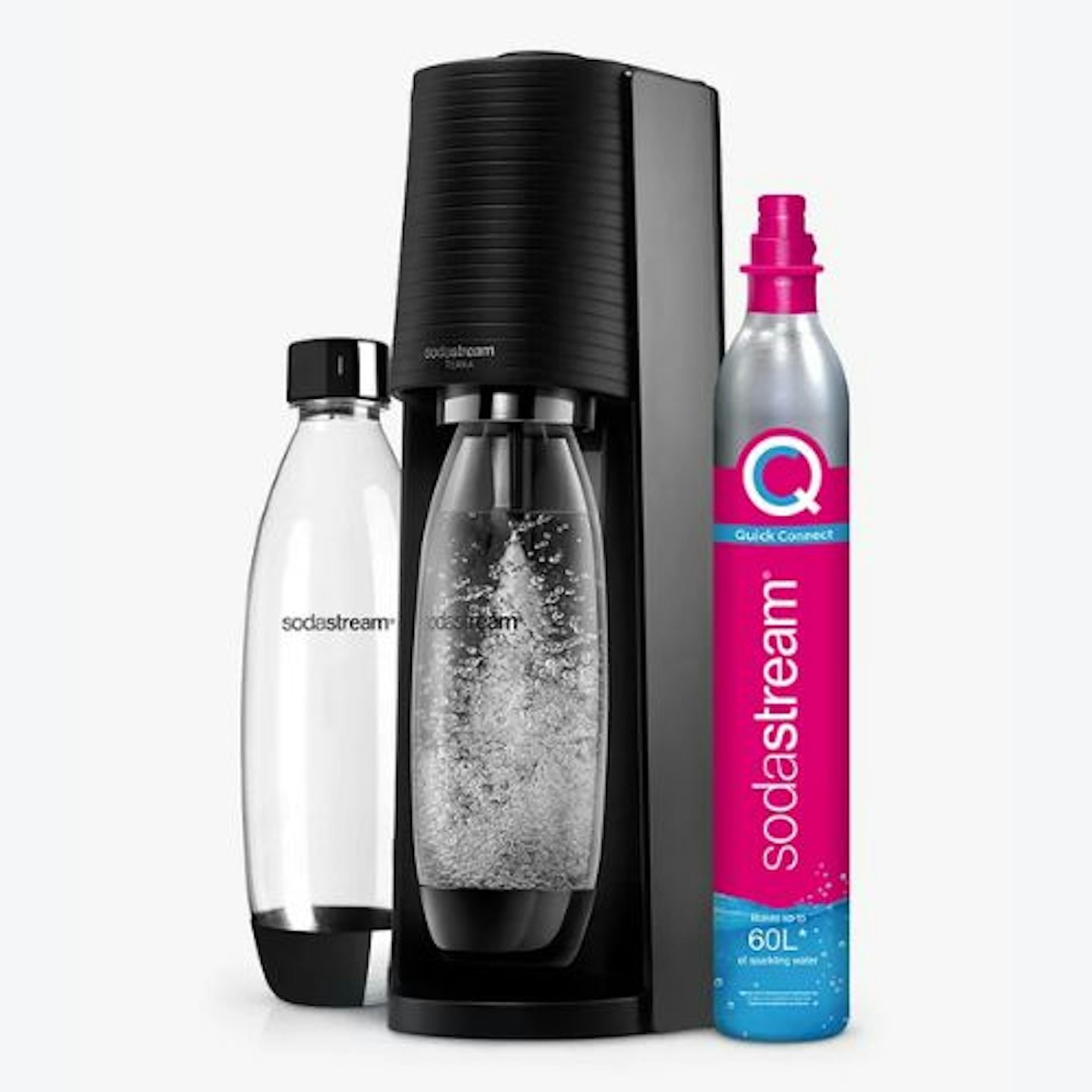 SodaStream Terra Sparkling Water Maker with 2 x 1L Bottles & 60L CO2 Cylinder