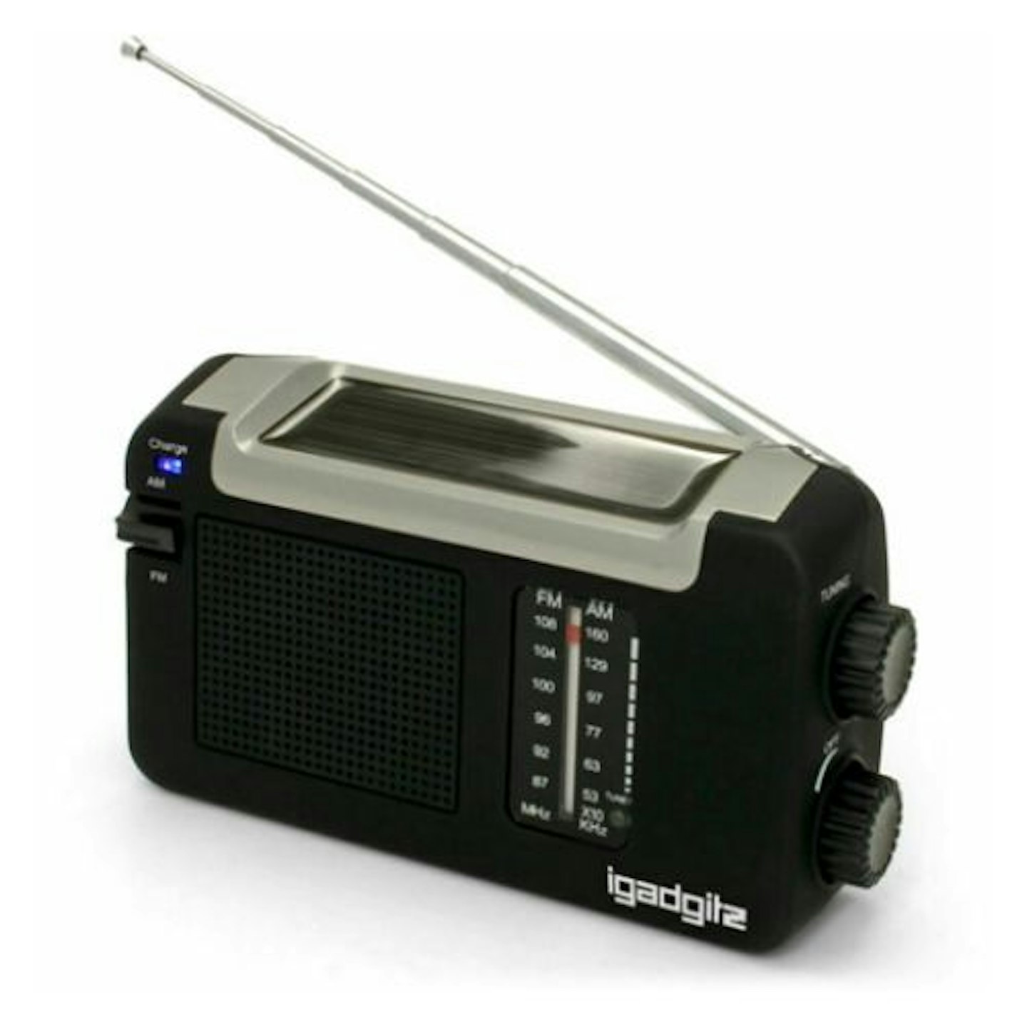 iGadgitz Xtra U4457 Wind Up, Solar & USB Rechargeable Portable AM/FM Radio