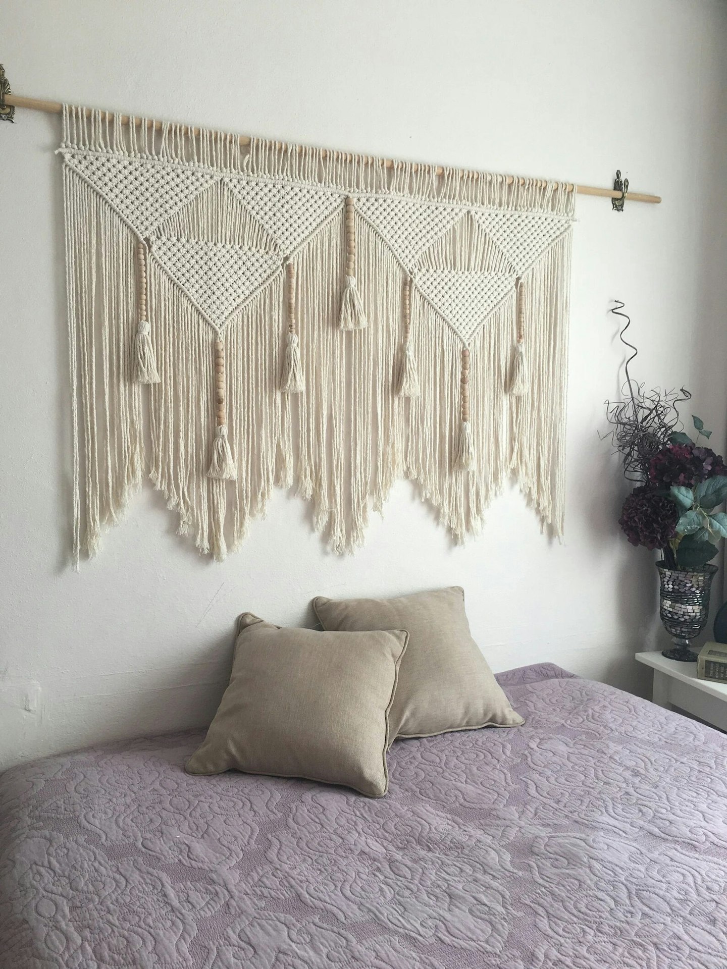 large macrame headboard