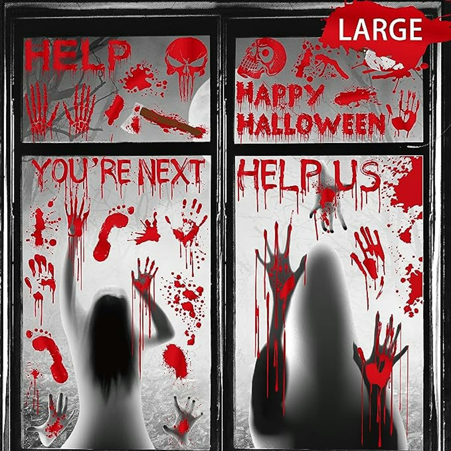 scary blood window stickers