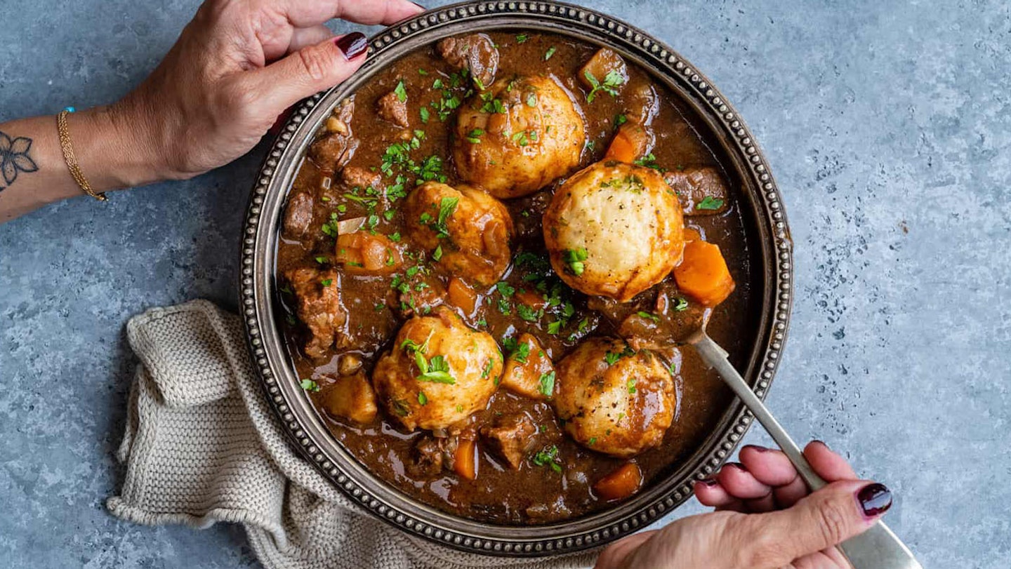 stew and dumplings