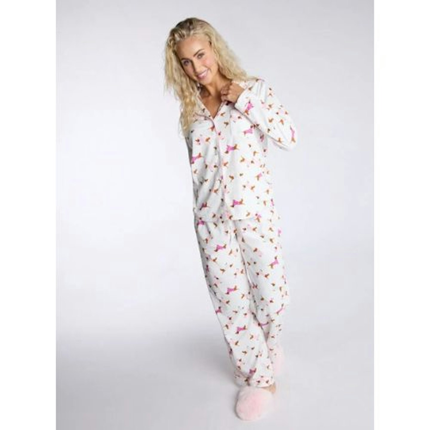 Boux Avenue Dog fleece pyjamas in a bag - Ivory Mix