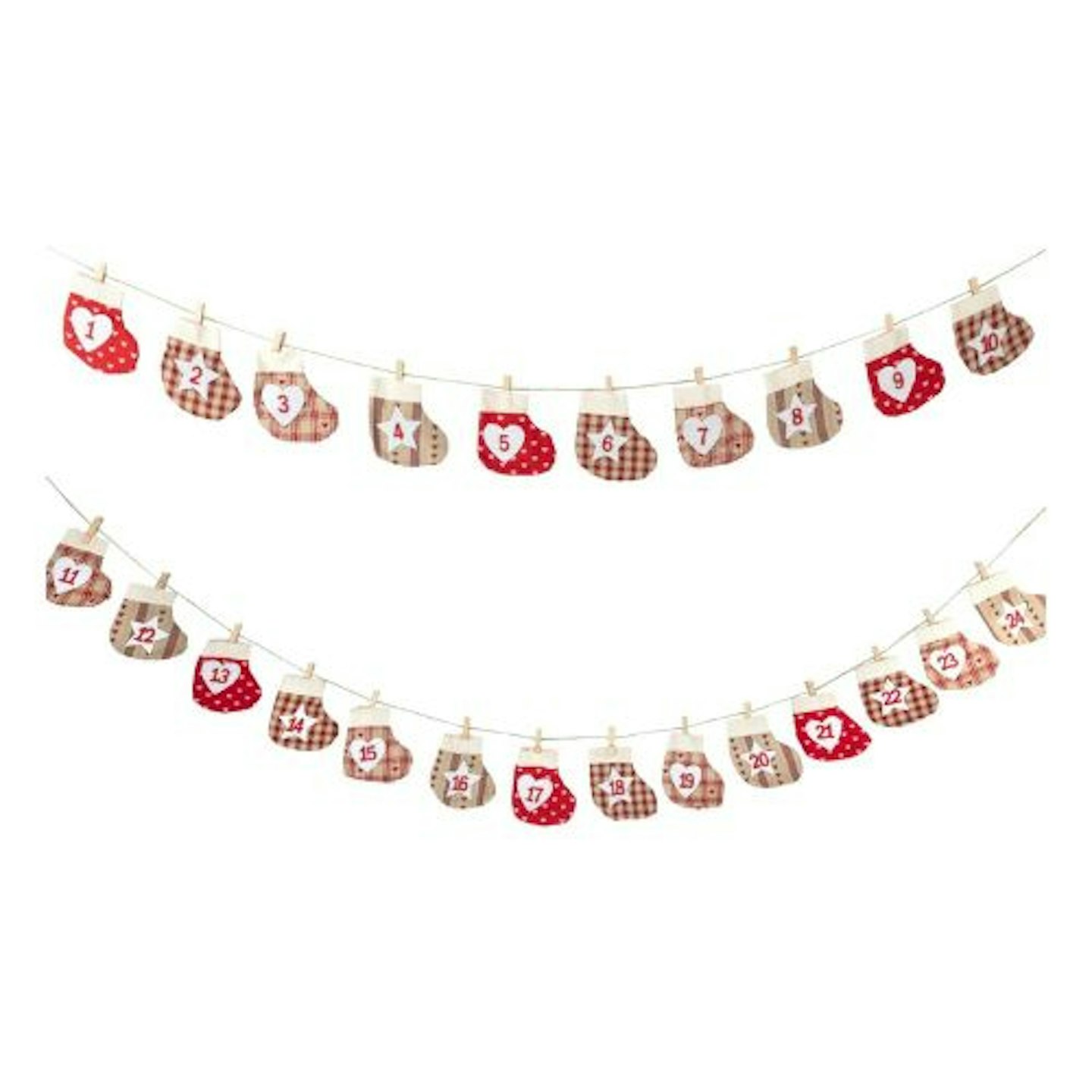 Hobbycraft Fabric Stocking Advent Garland 2.4m