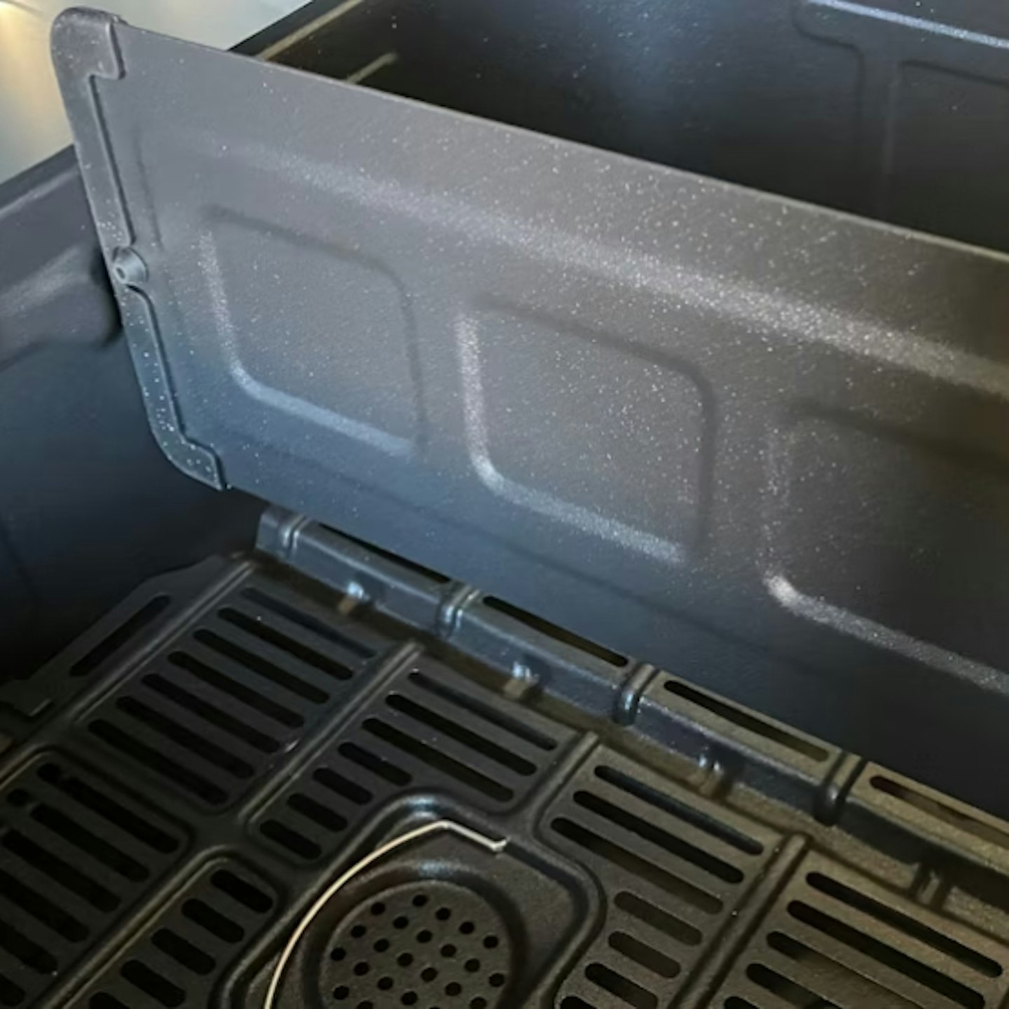 inside two compartments split with wall on Instant Vortex Plus VersaZone Air Fryer