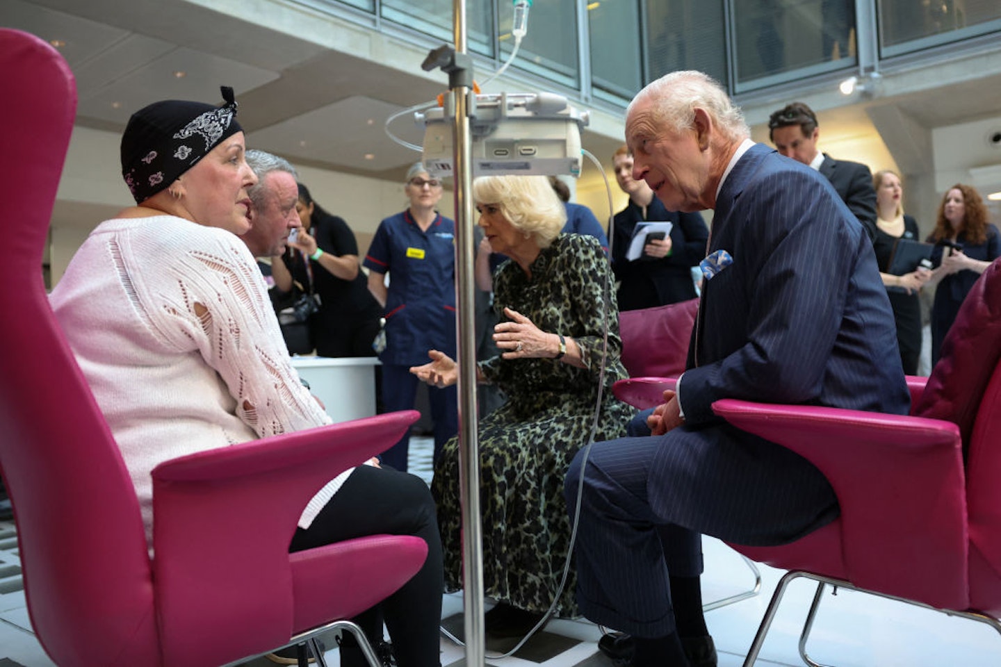 King-Charles-speaks-to-cancer-patients as he returns to duties