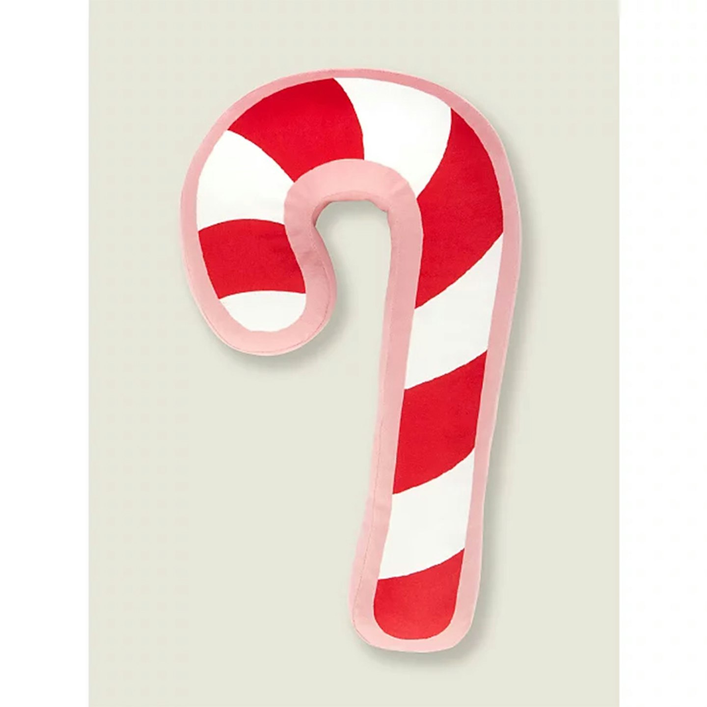 Red Christmas Candy Cane-Shaped Cushion