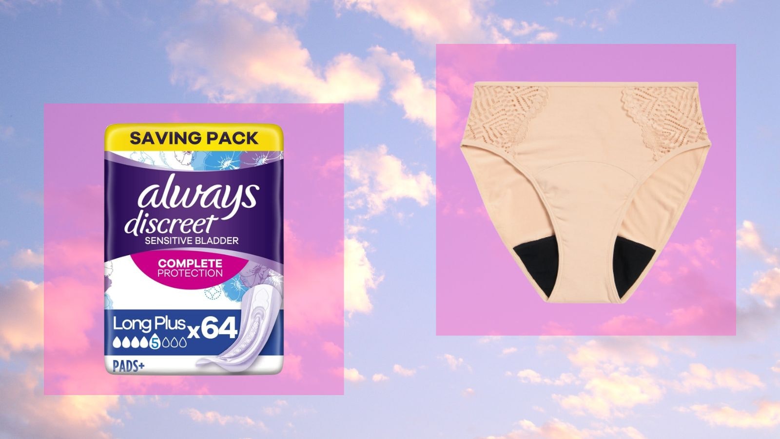 Incontinence / Bladder Leak Underwear Pack of 3 (Pink)