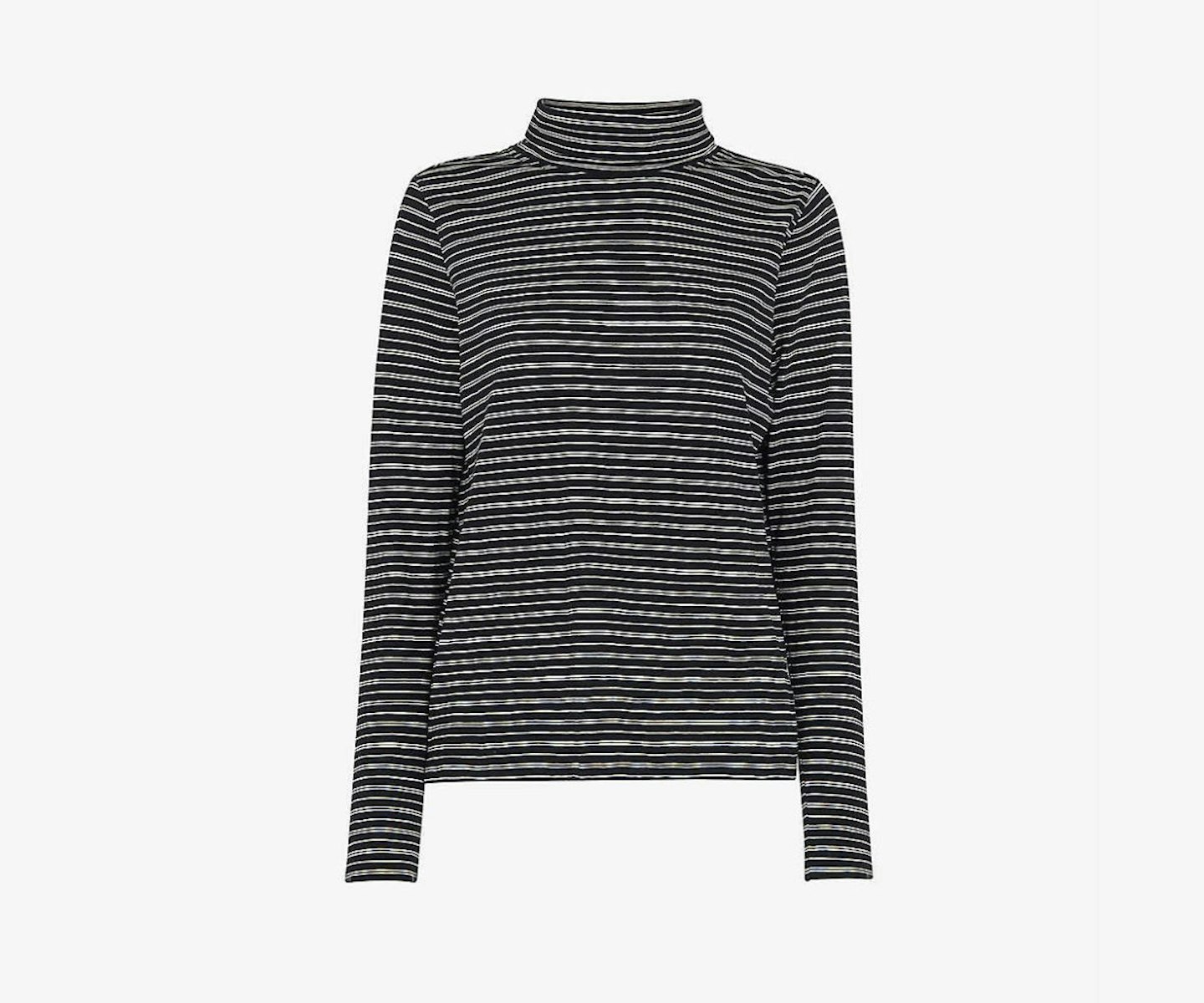 Whistles Striped Roll-Neck Cotton Top
