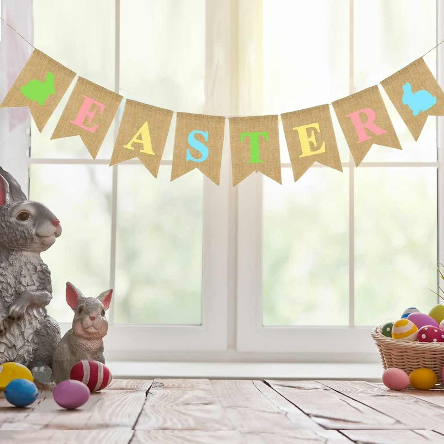 Easter burlap banner - Easter decorations