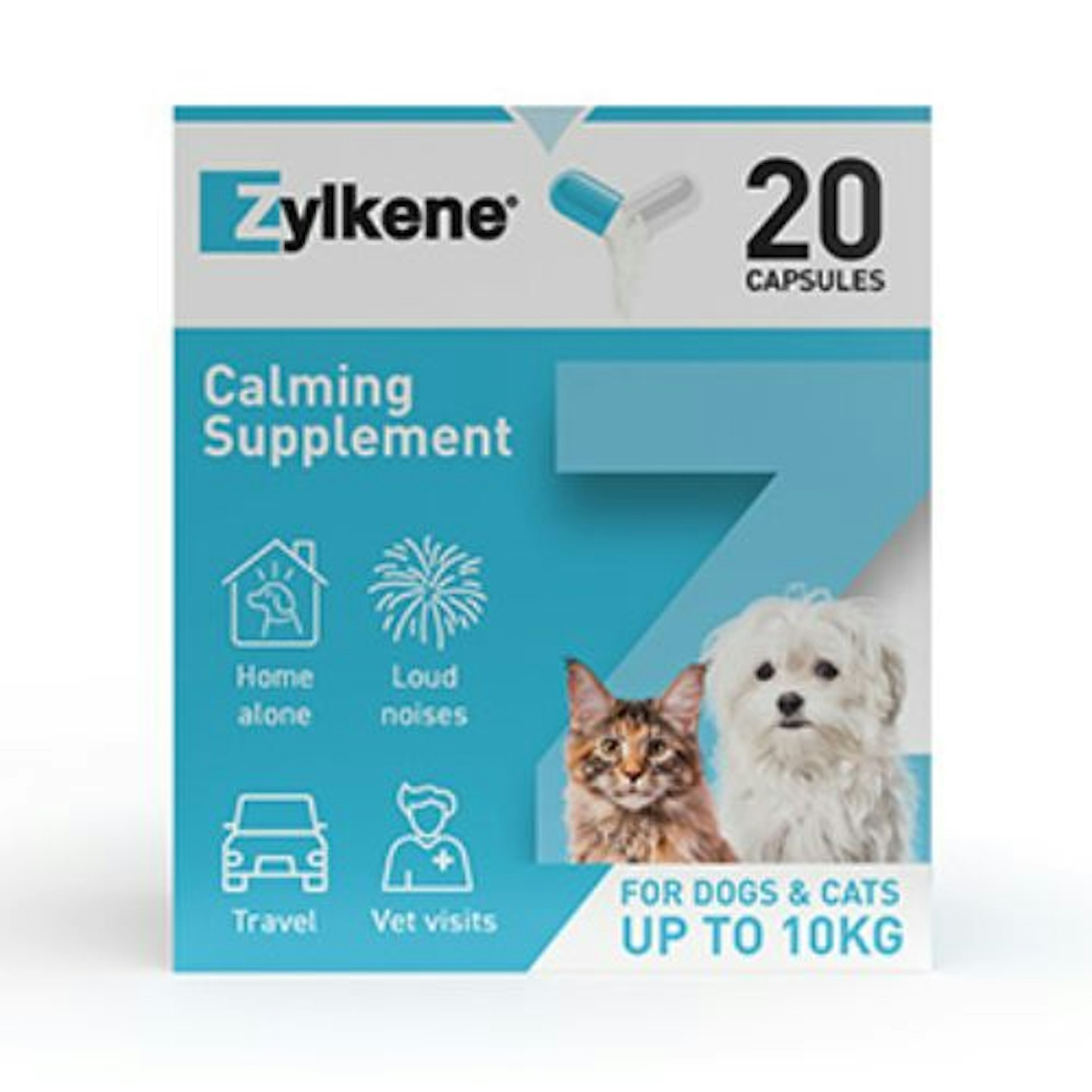 Zylkene Calming Supplement for Cats and Dogs (Up to 10kg) 20 capsules