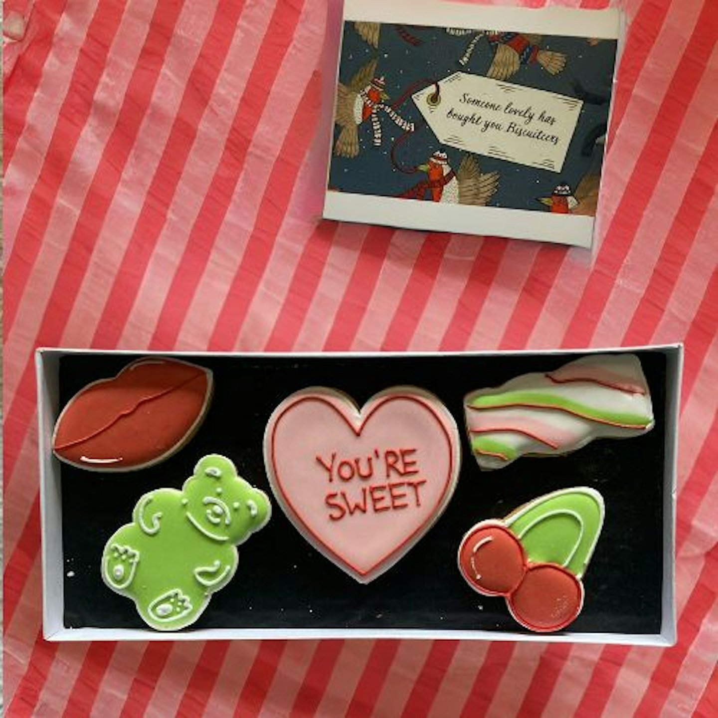 Biscuiteers Letterbox Biscuits You're Sweet contents