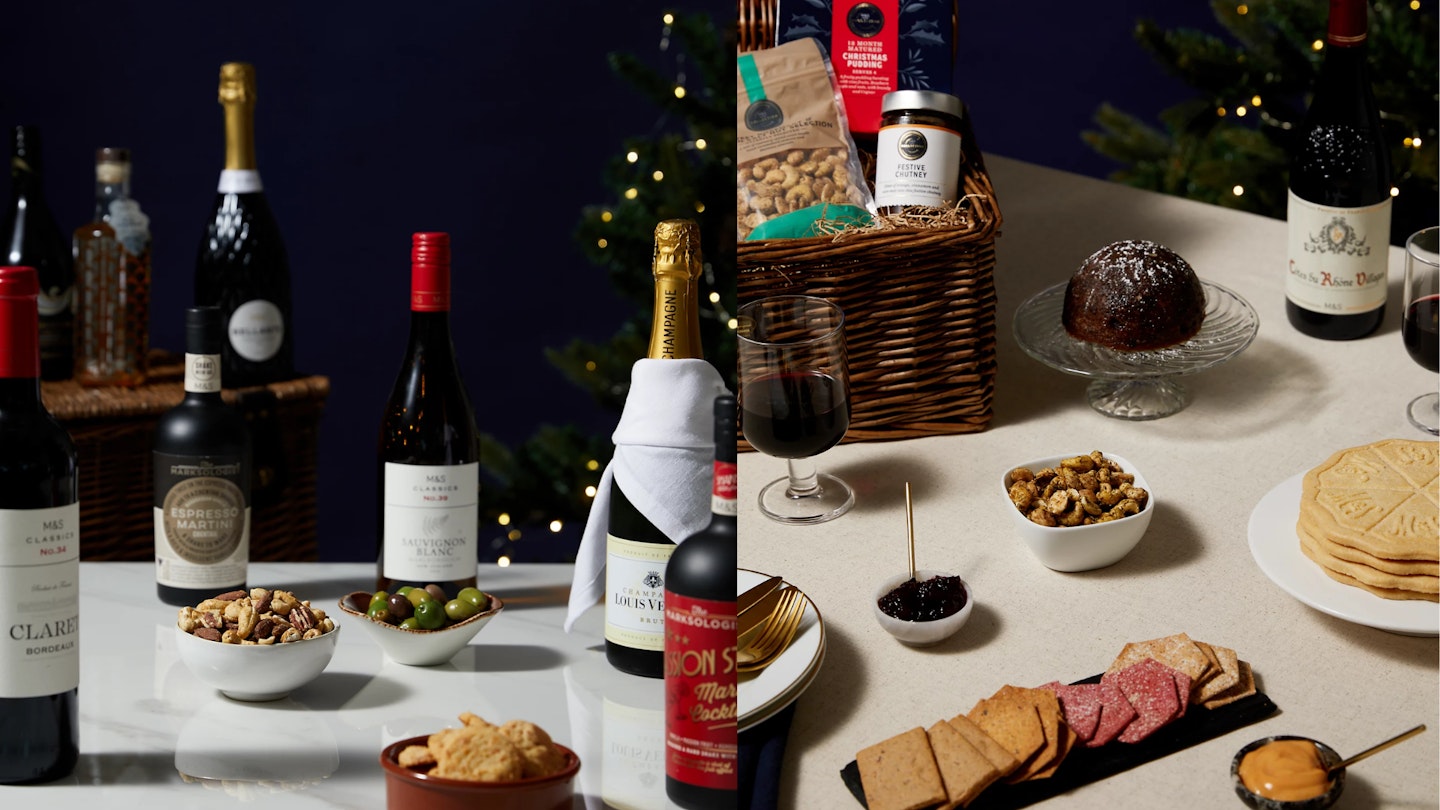 Marks and Spencer Hamper Lifestyle Imagery - Drinks and Food