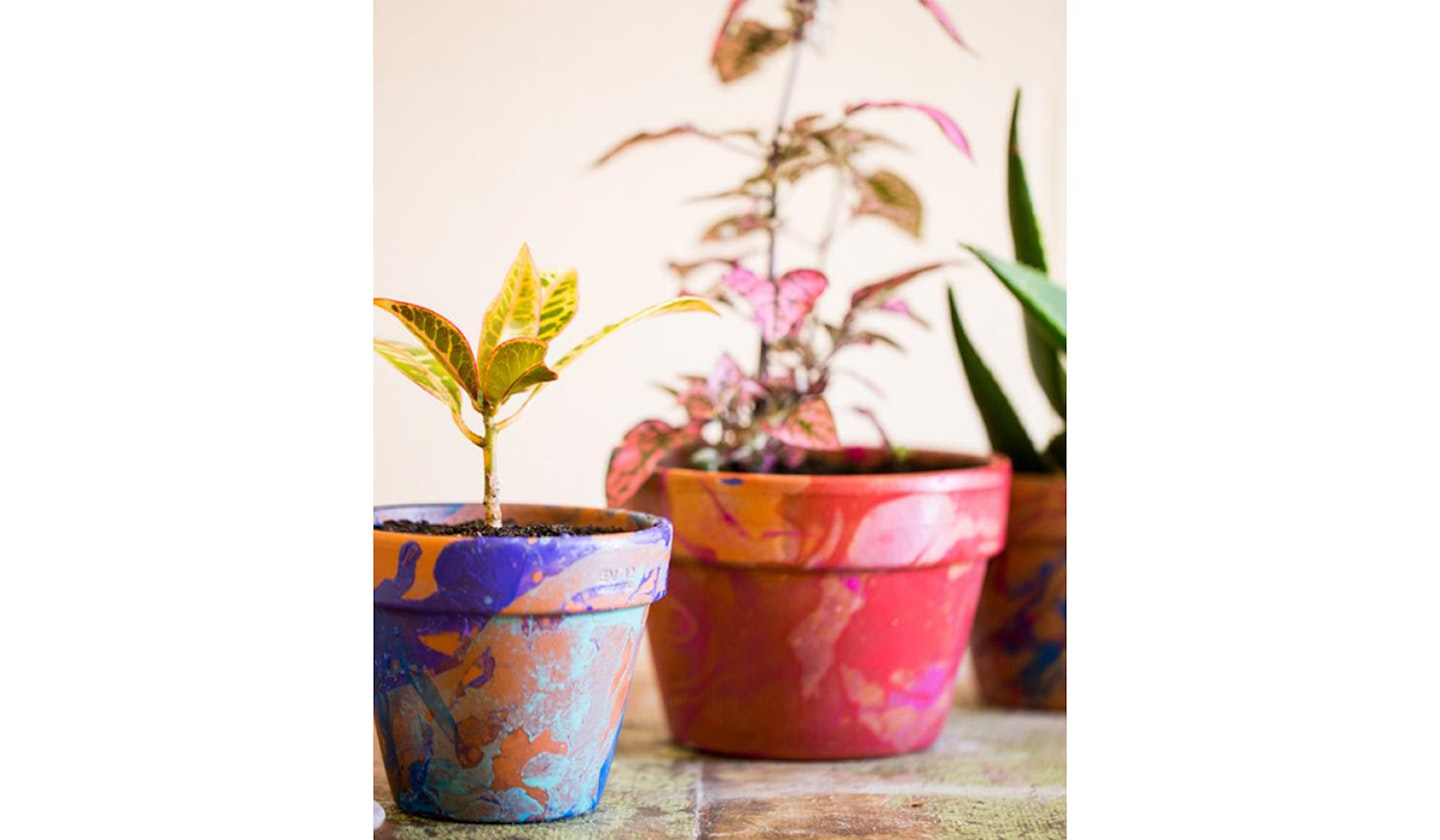 marble plant pot