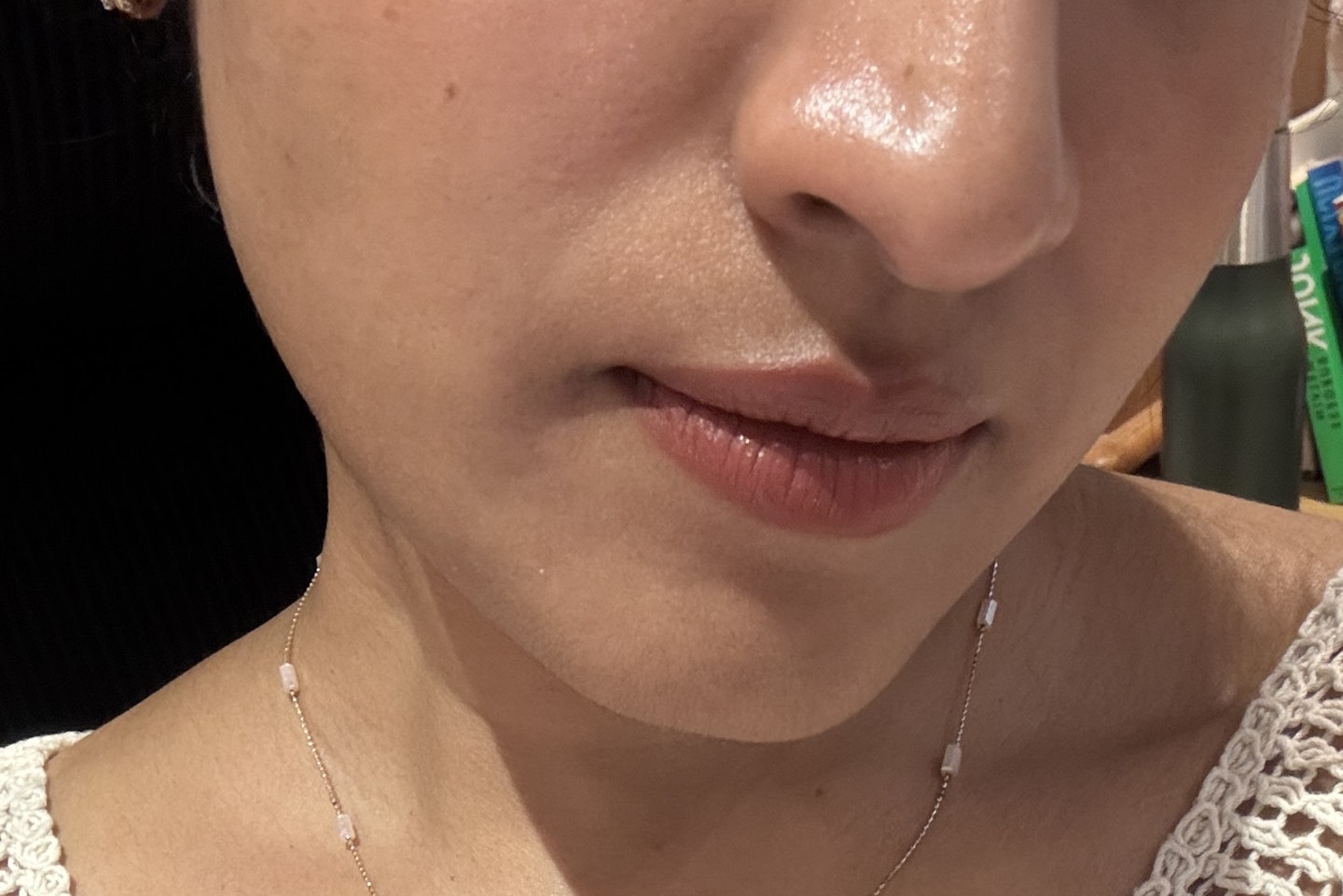 Tester after using the MAGNITONE FuzzOff 3-in-1 Precision Hair Trimmer 